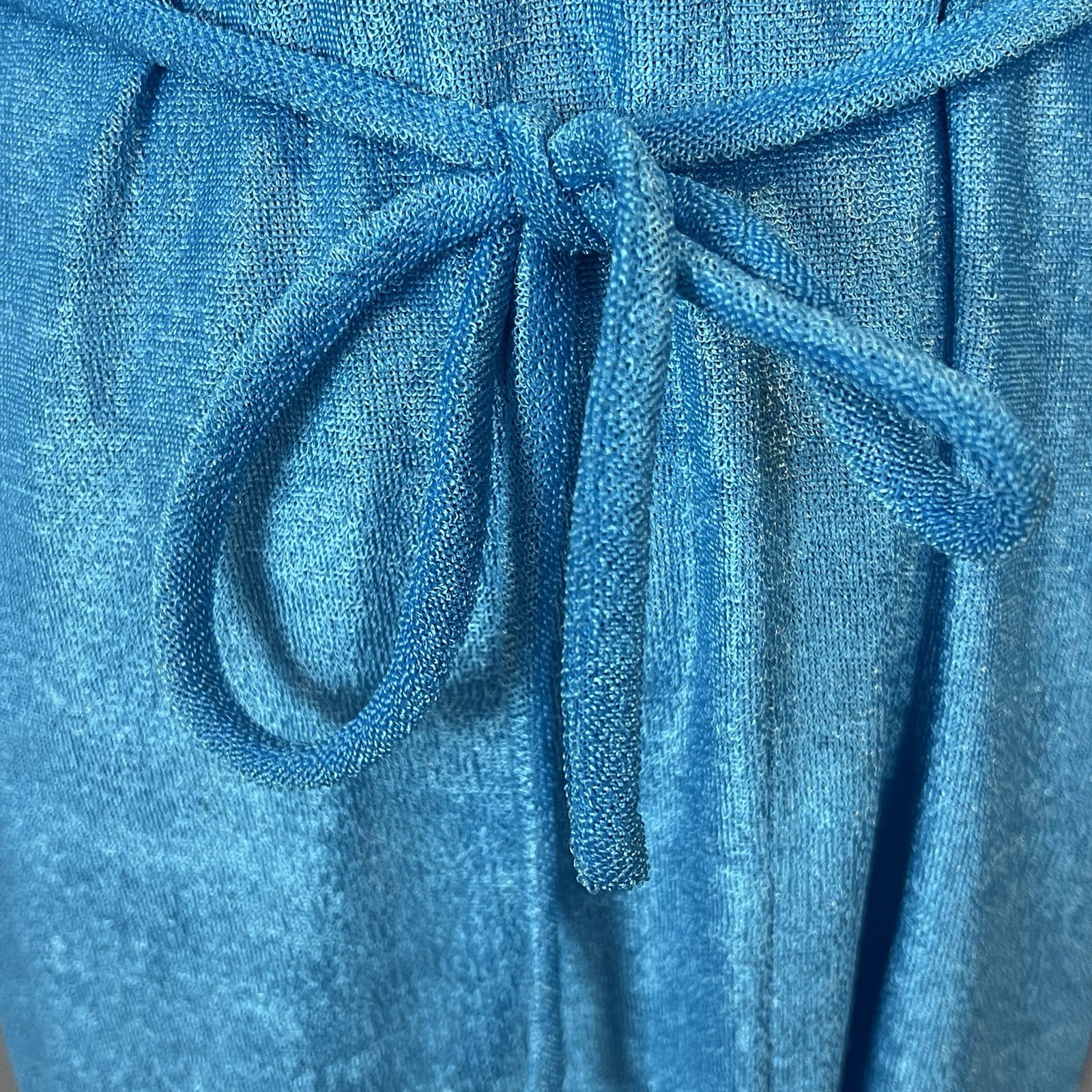 Vtg 70s Jerell of Texas Blue Terry Dress Juniors Size 11 Medium NWT NOS