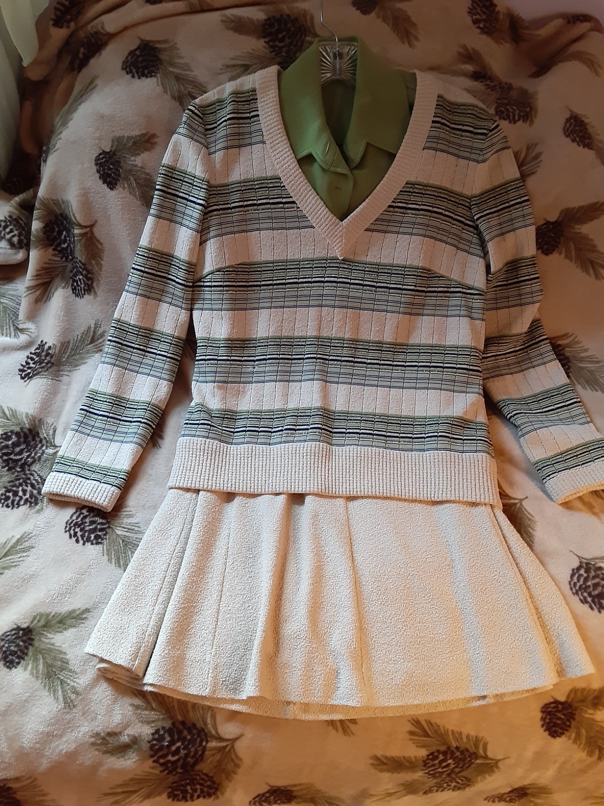 Vintage Butte Knit Dress Skirt & Top Sweater Blouse & Dickey Size 14