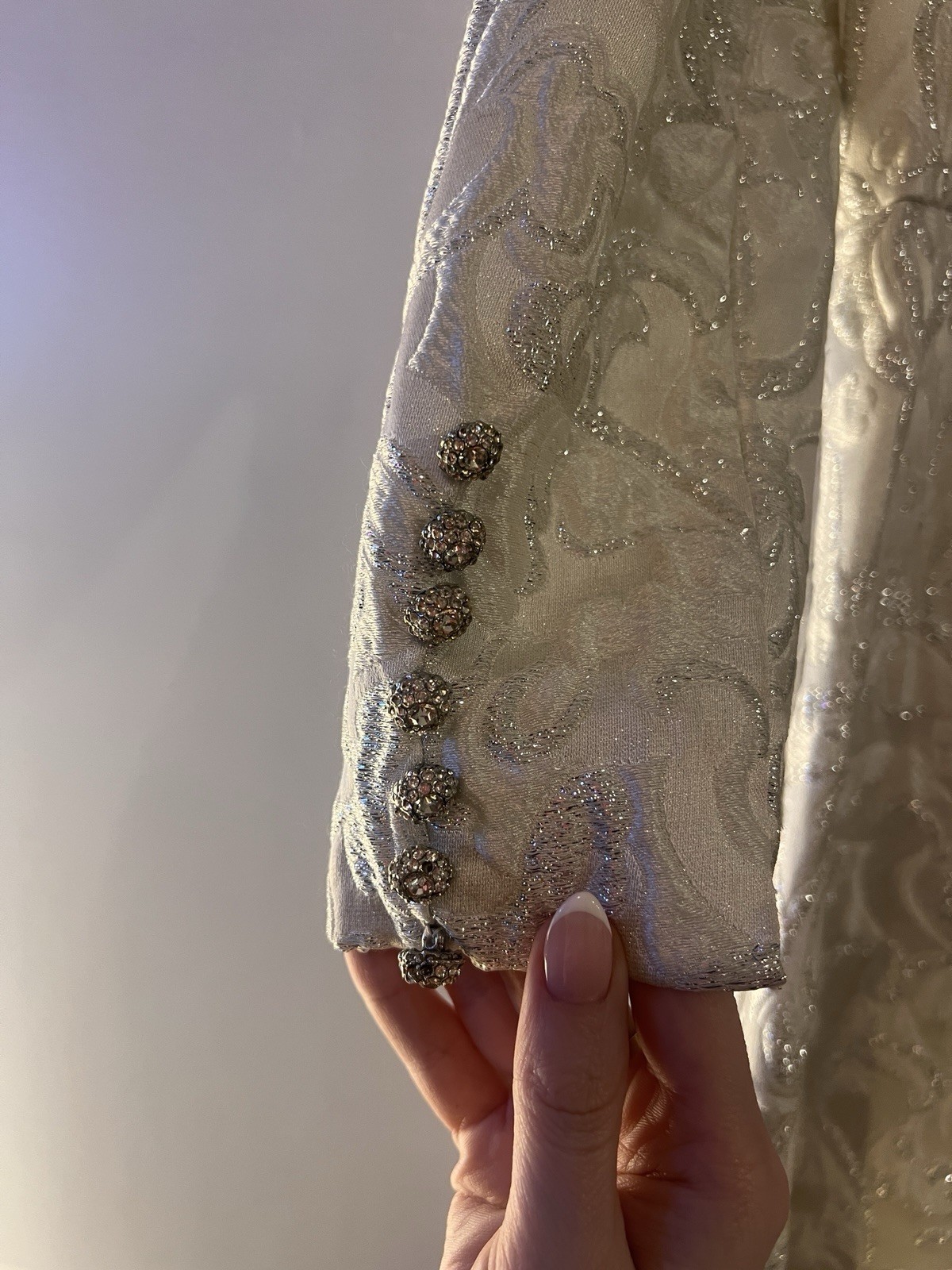 Vintage 1960’s Silver Brocade Cocktail Dress VERA HICKS