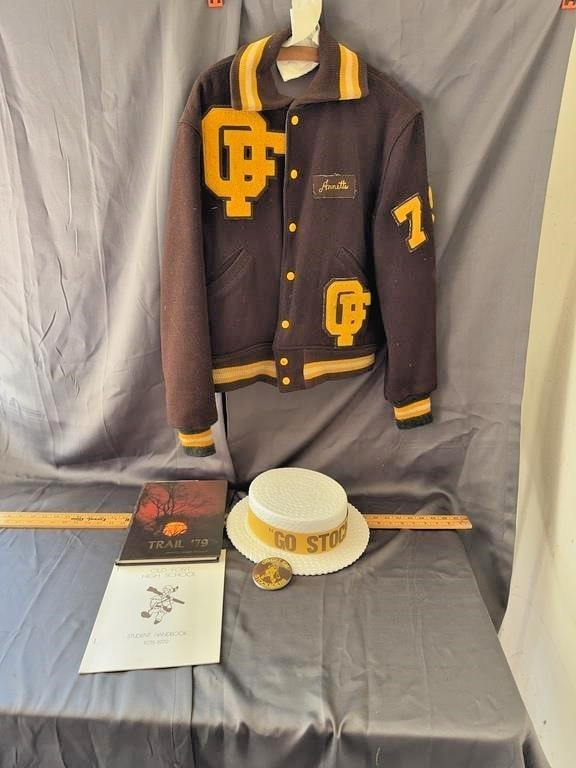 Vintage 1979 Old Fort High School Stockaders Varsity Letterman Jacket Lot Ohio S