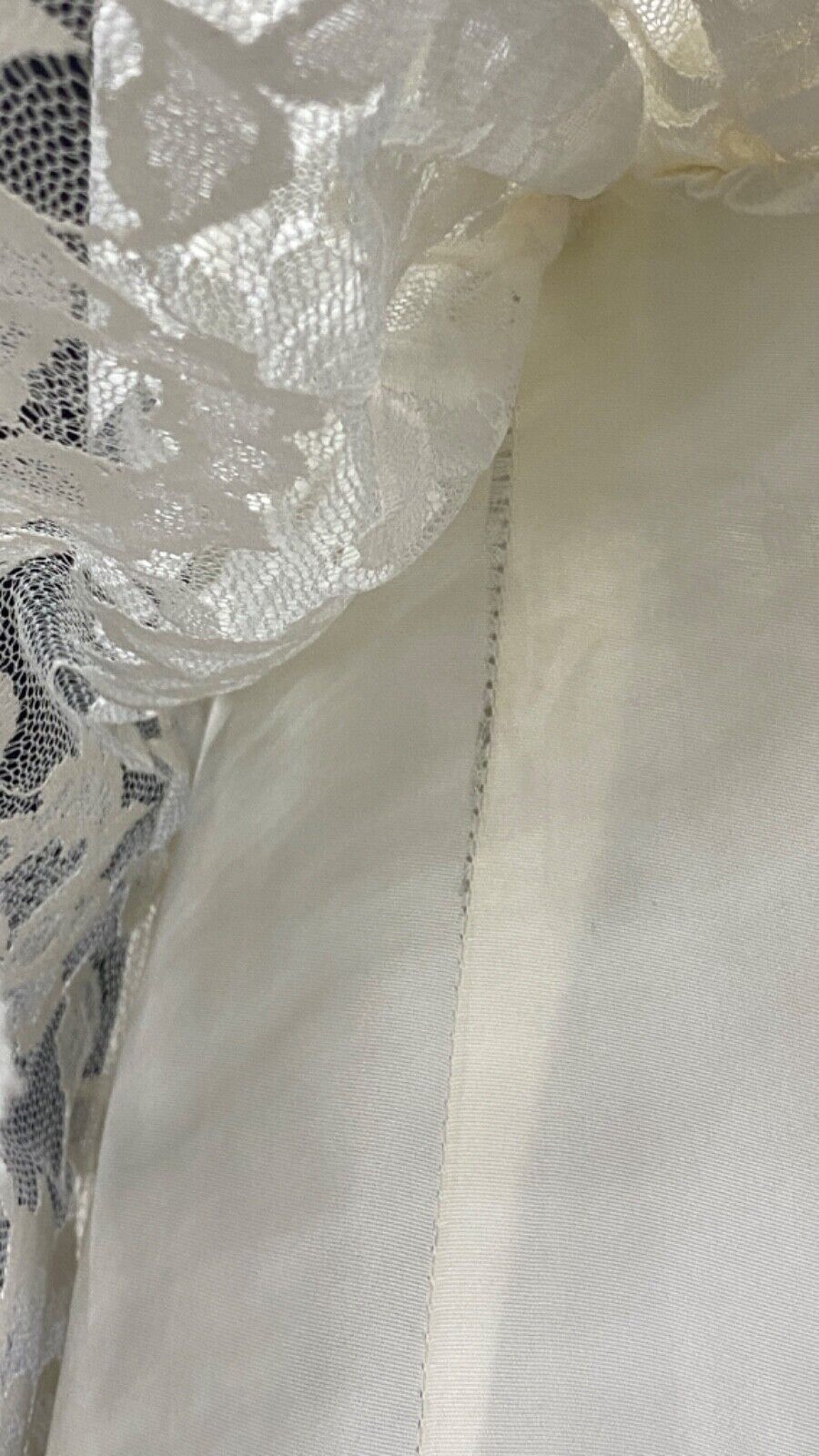 Vintage 1970s white lace mini dress, casual wedding sleeveless tiered summer