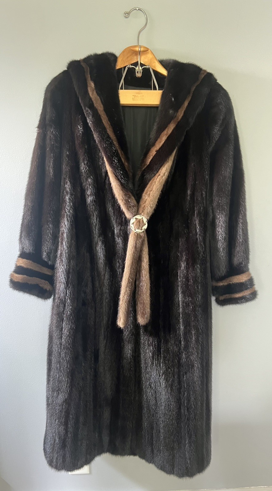 VTG Mink Fur Long Full Length Coat Custom Womens Brown/Demi Sailor/Nautical READ