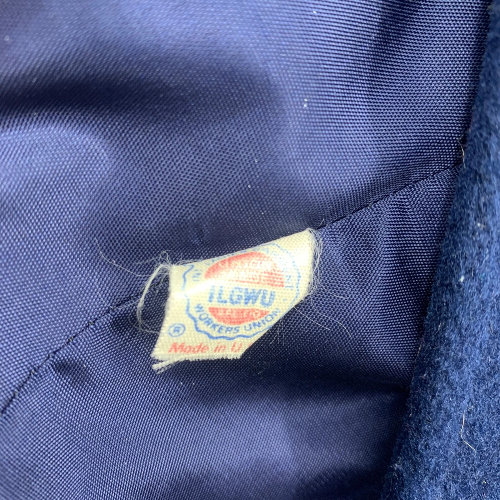 Vintage Ladies Wool Long Trench Coat Portrait by Stevens Union Made in USA Blue