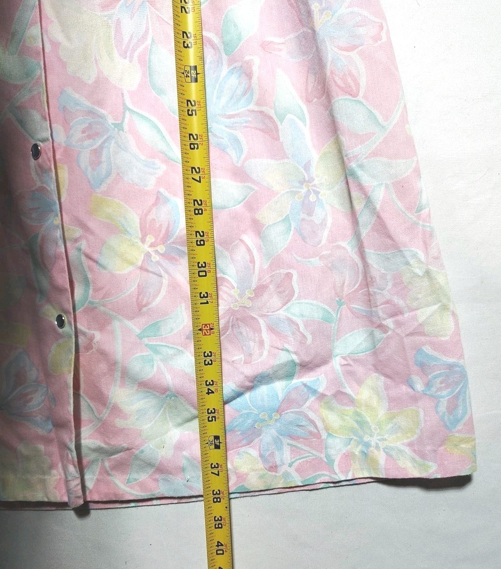 Vintage Lounge Around House Coat Women’s S/M Pink Floral Pastel Robe