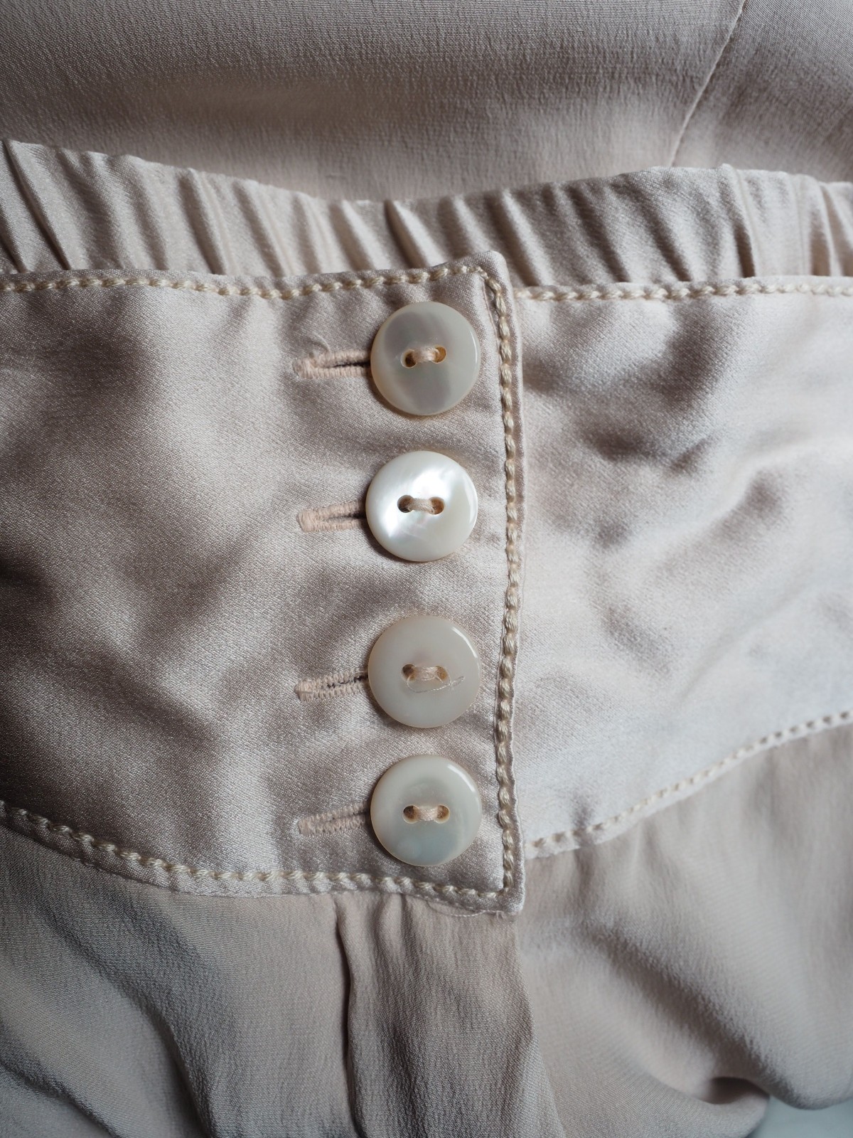 Vintage Just Out Of The Blue Silk Pants Pleated Cocktail Satin Trim Rose M