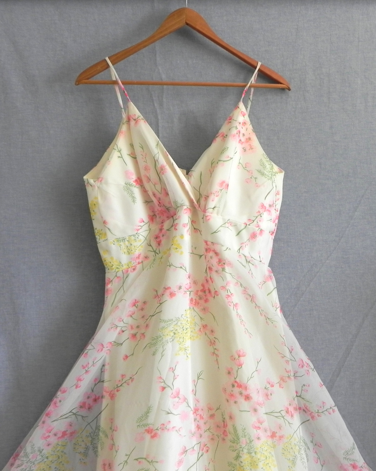 Vtg Cole of Columbus Maxi Dress Floral Spaghetti Strap Empire Waist Size M