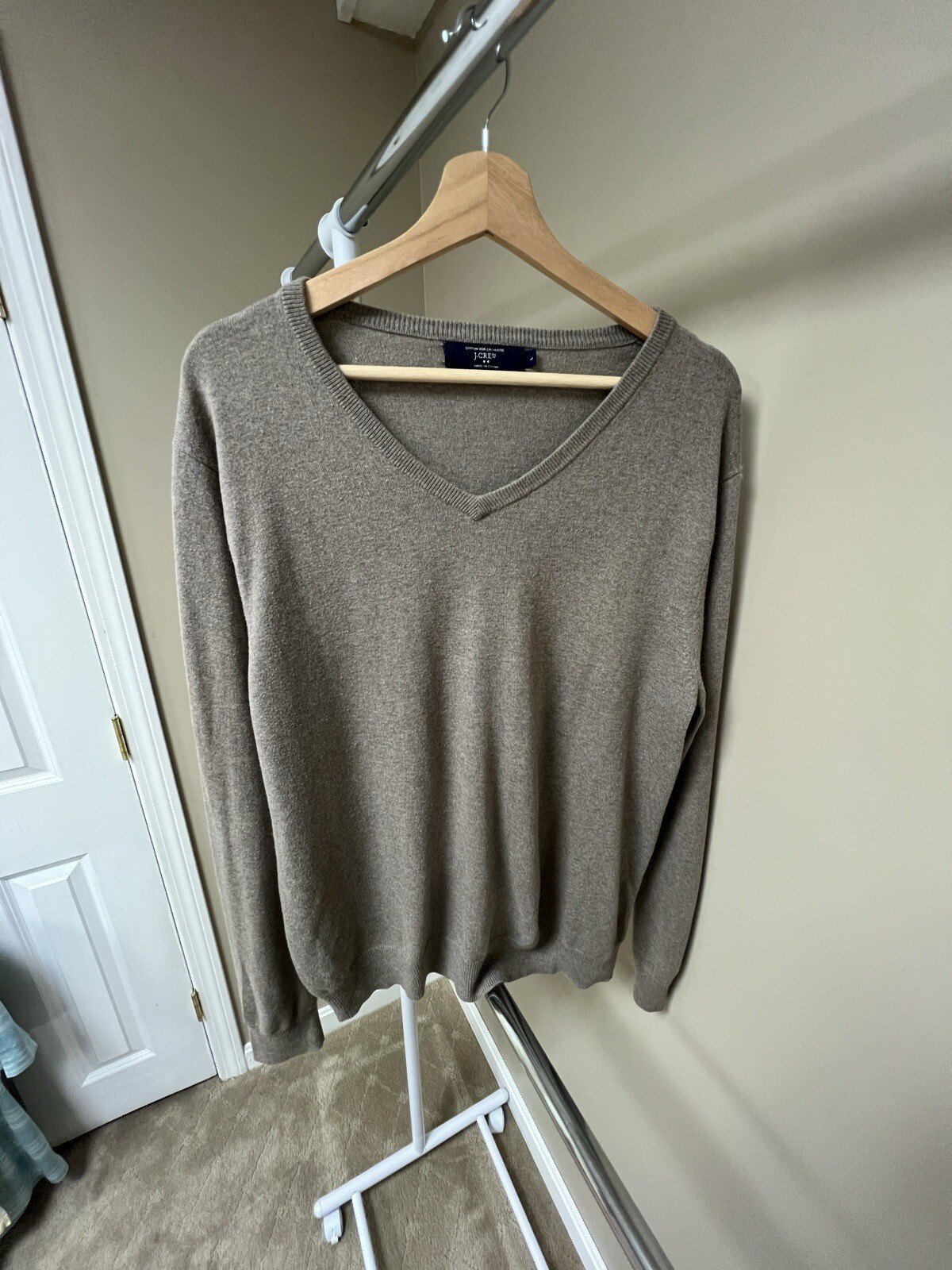 J. Crew Vintage Cashmere Cotton Blend Sweater V Neck Women’s Large