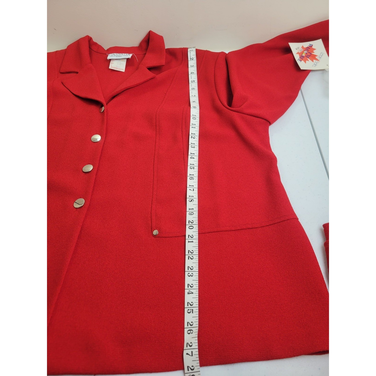 Cassada Skirt Suit Set Vintage Plus Size 24W Professional Career Minimalist Red