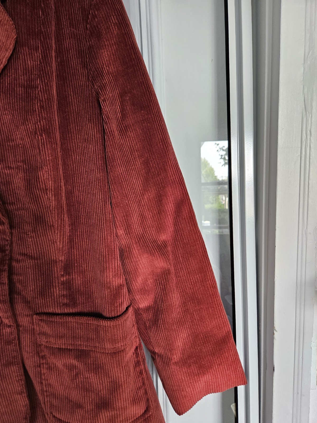 Vintage Burgundy Red Corduroy Jacket Blazer Two Button Front Dark Academia S-M