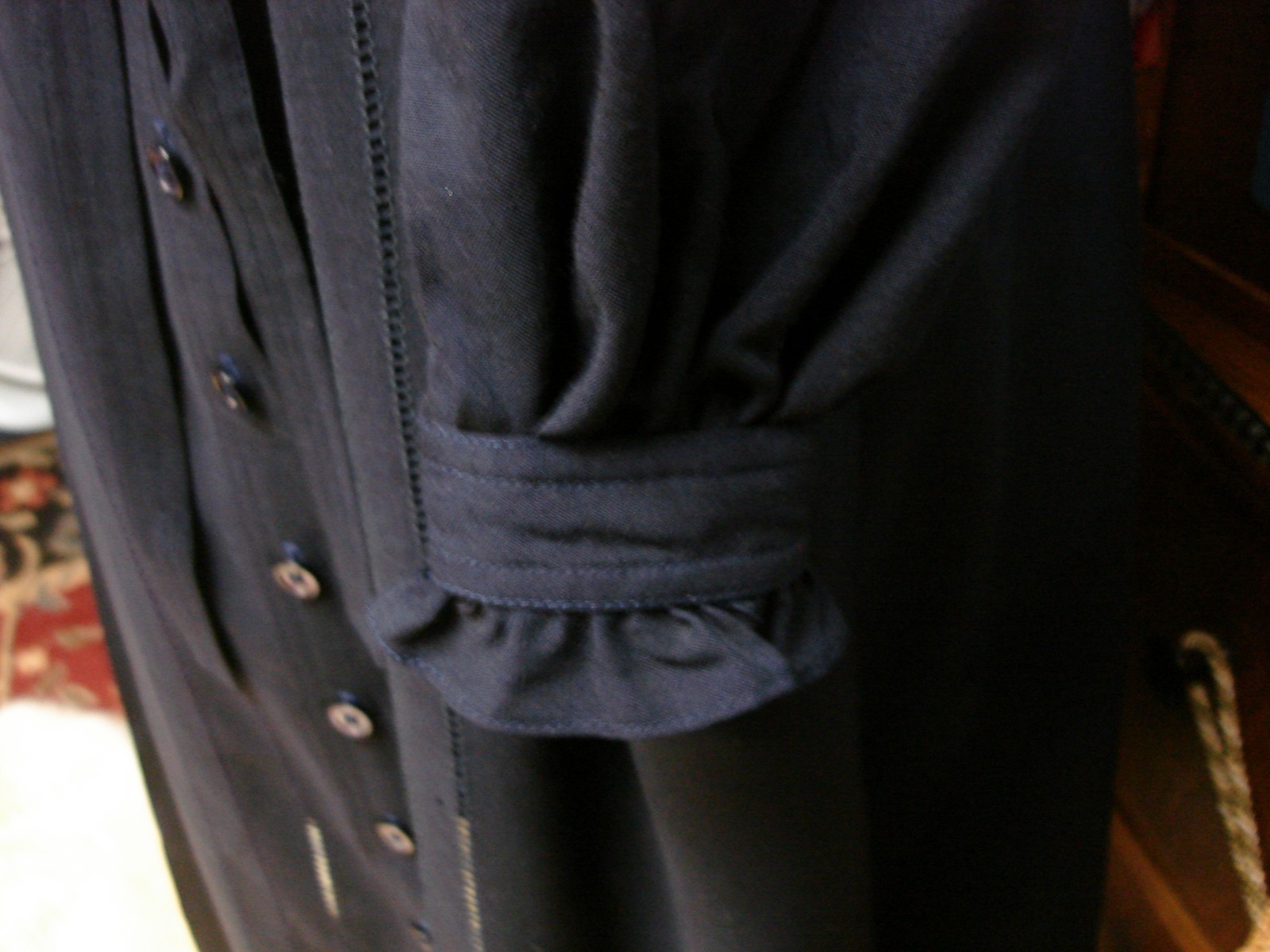 Vintage JAEGER London 100% Wool Blouse and Skirt in Navy