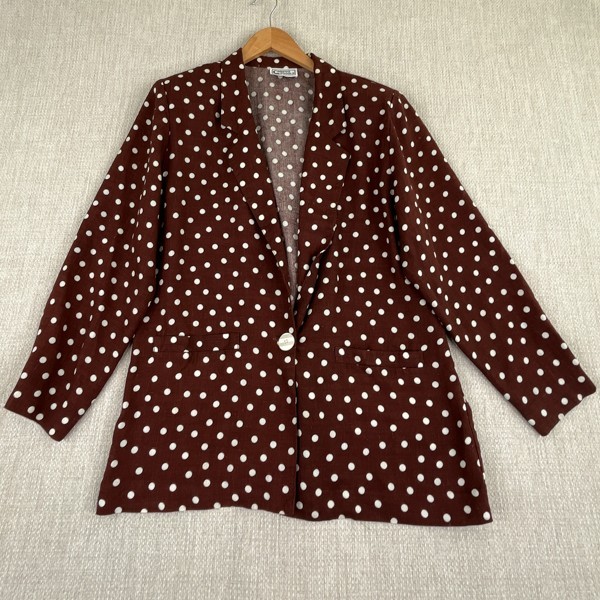 True Vintage Campus Casuals Sports Coat Polka Dot 1970s Groovy Hippy Blazer VTG