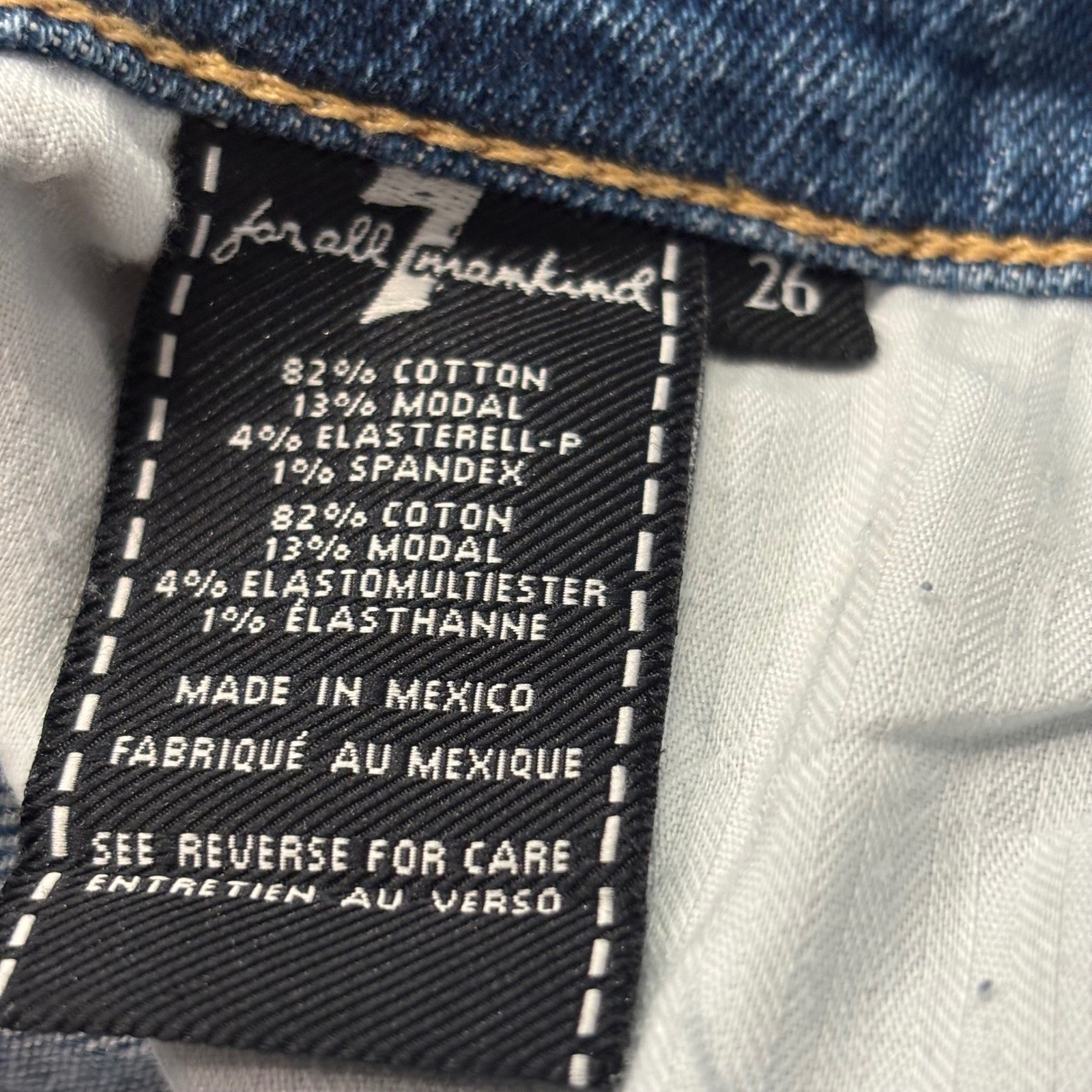7 For All Mankind Luxe Vintage High Waist Josefina Skinny Jeans Blue 26