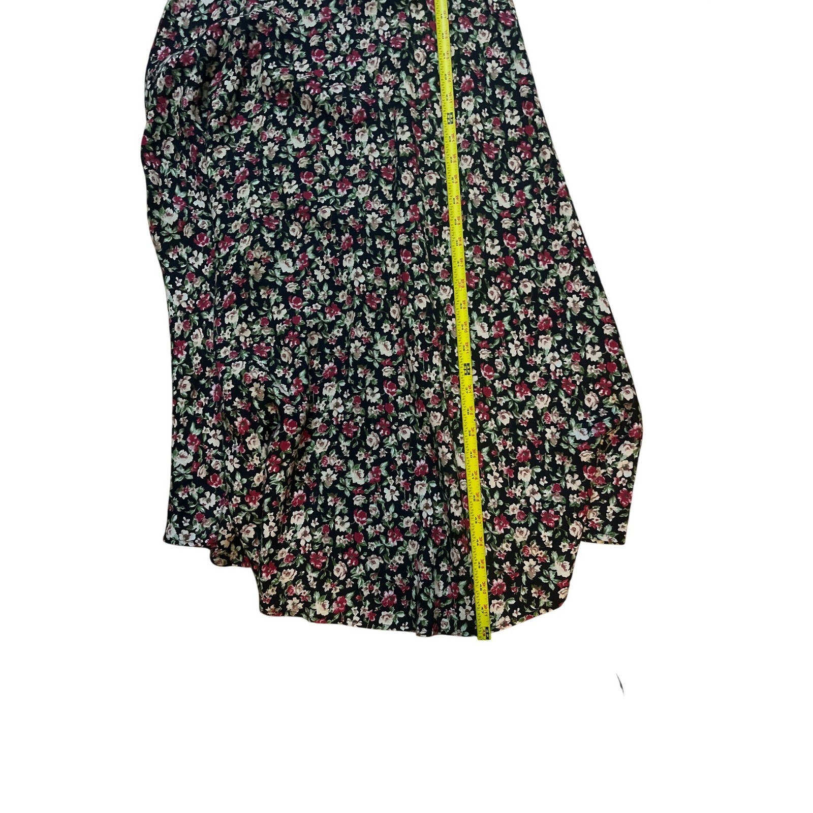 Vintage Rabbit Rabbit Rabbit Designs Floral Maxi Dress 90s Rayon Pink Black Sz 6