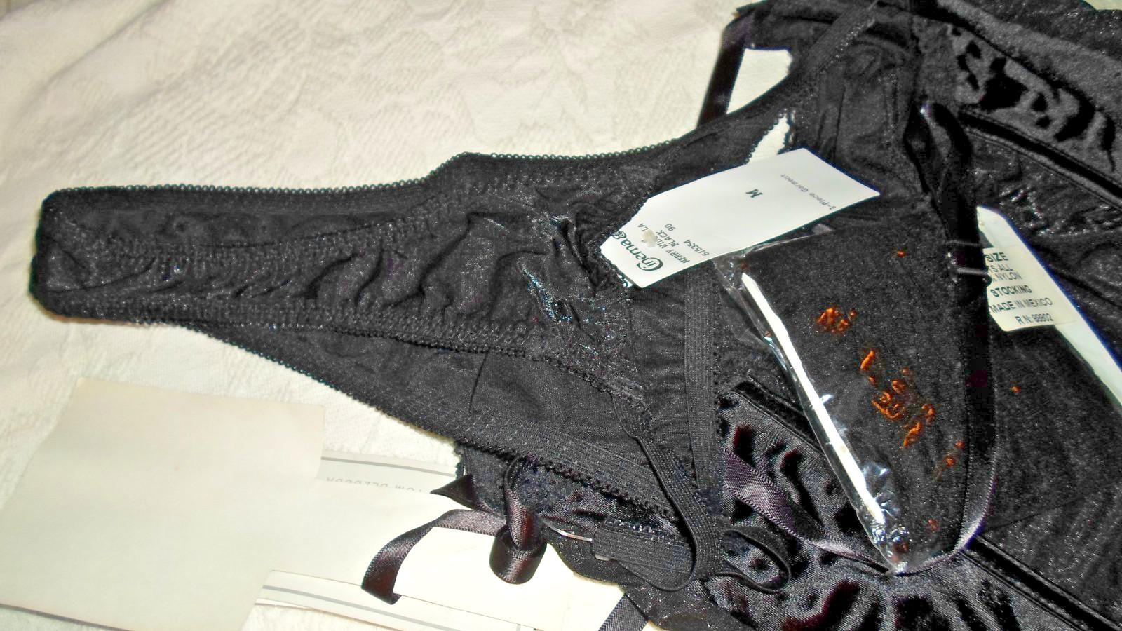 Vintage Seductive Wear By Cinema Etoile Satin & Lace Lingerie Size Med.-NWT