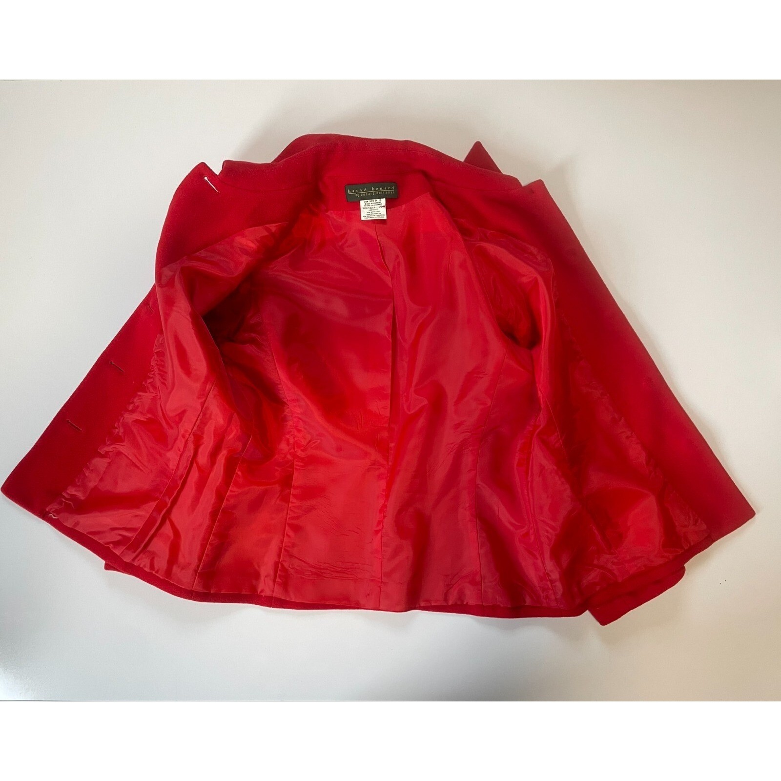 Harve Benard by Holtzman Women’s Red Wool Cashmere Blazer Nylon Lined Size 10