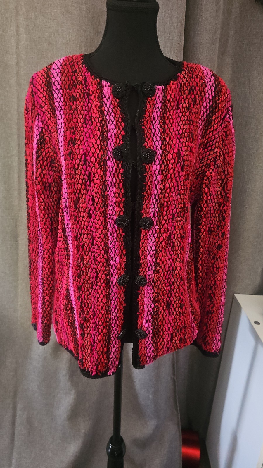 Vintage 80’s Estelle Gracer Fiber Artist Art-to-Wear Handwoven sweater cardigan
