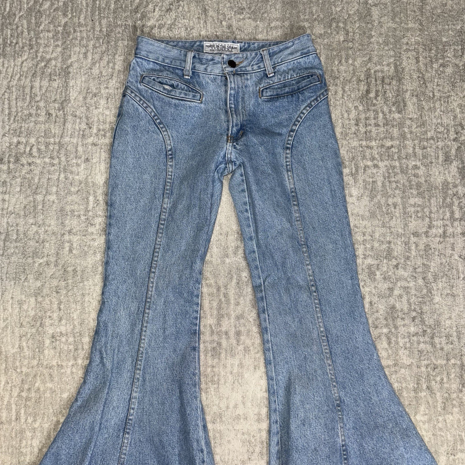 Made in the Shade Vintage Flare Jeans Blue Light Wash Bell Bottoms Pants Size 1