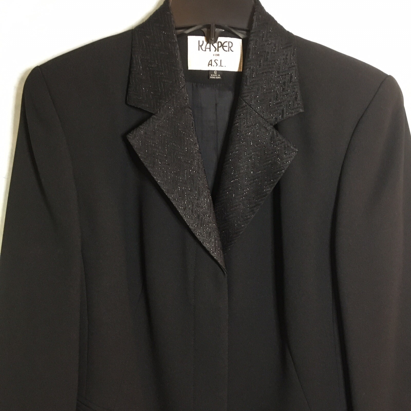 Vintage Kasper for ASL embellished black blazer Size 6