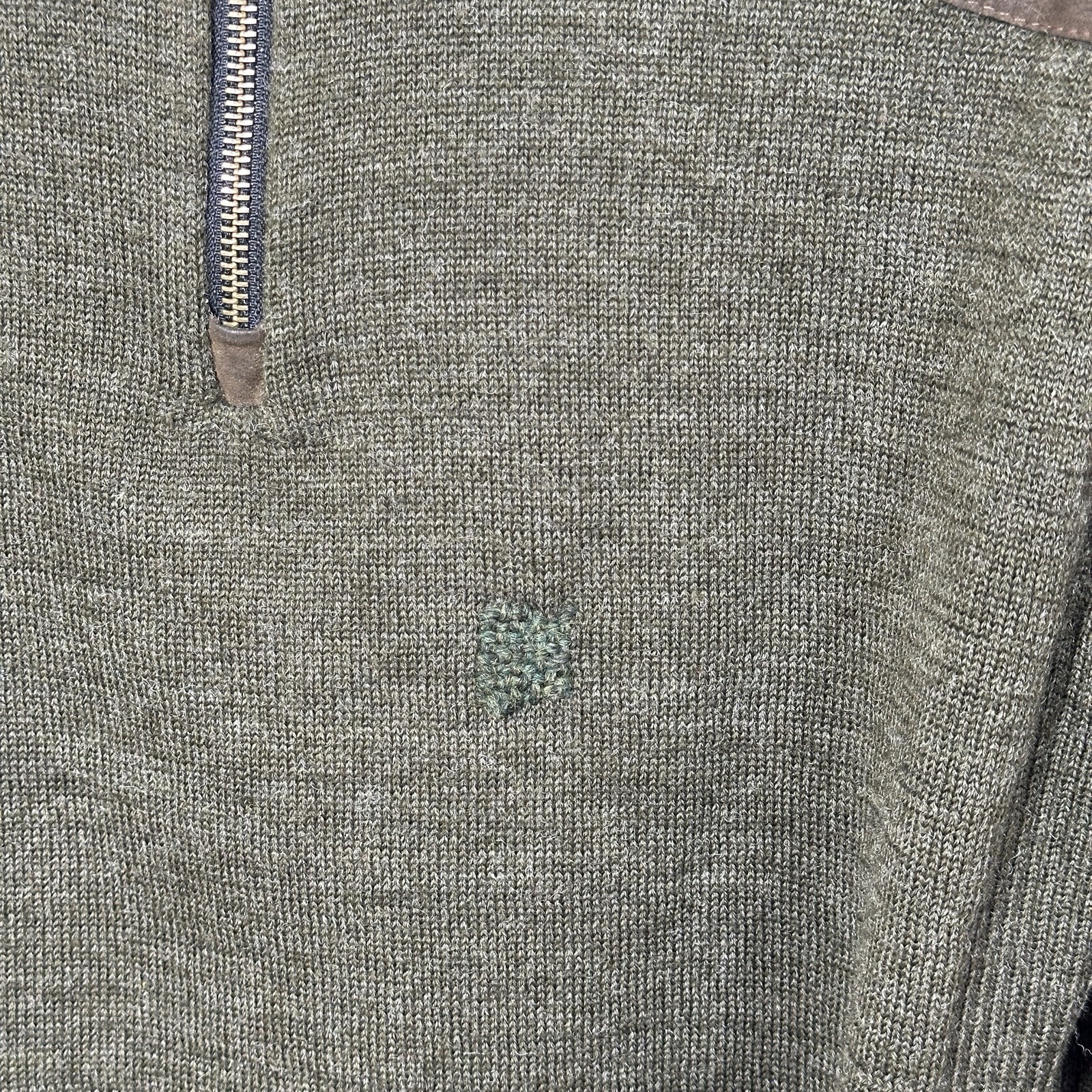 Vintage Dale of Norway Large Women’s 1/4 Zip Wool Sweater w/Elbow Patches Green