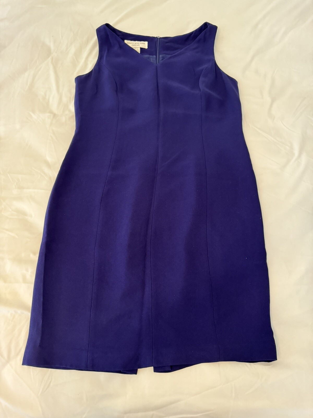 Vtg Y2k Shift Dress Jones New York Purple V-Neck Size 12