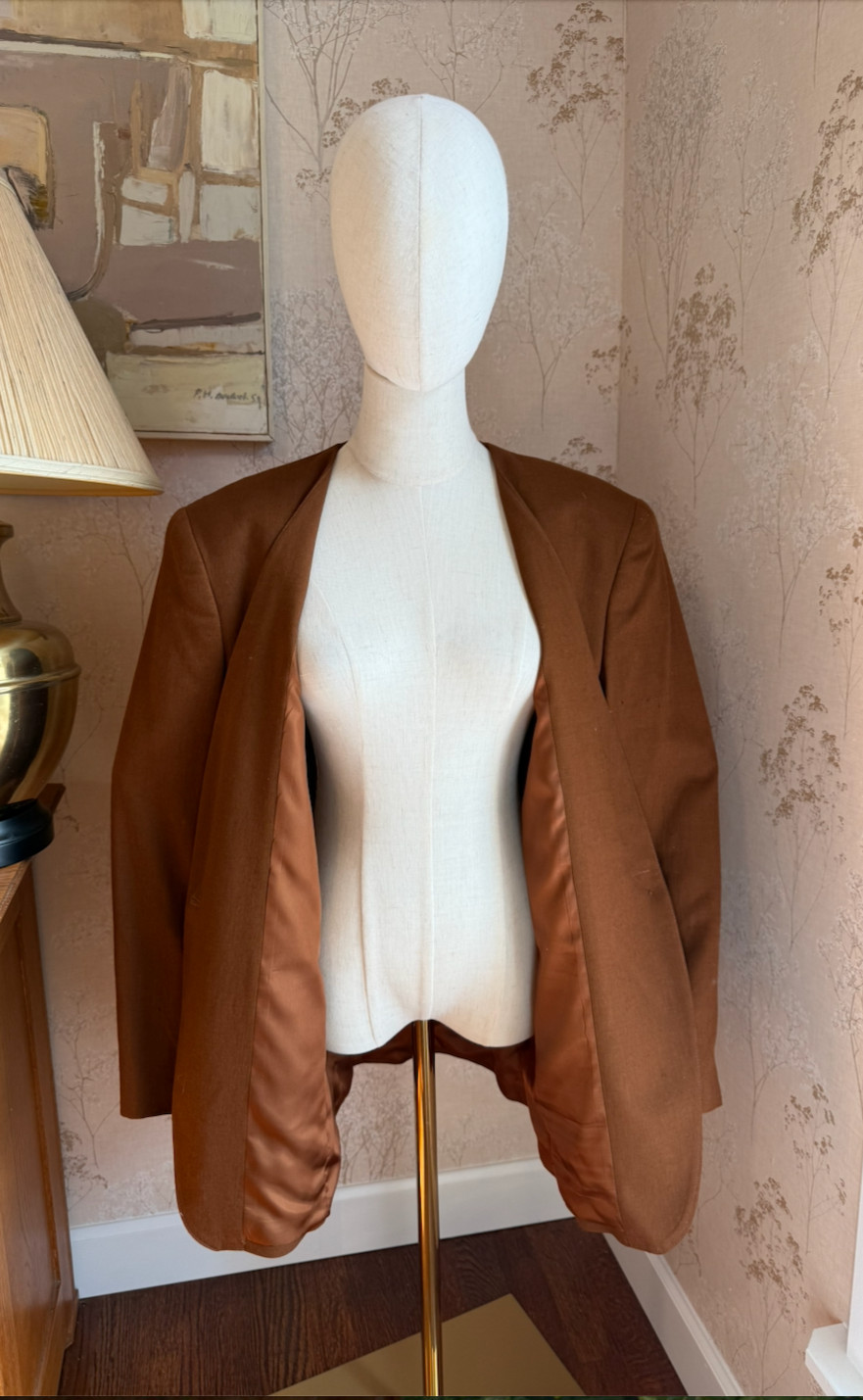 Vintage Rena Rowan for Saville Womens Minimalist camel Blazer