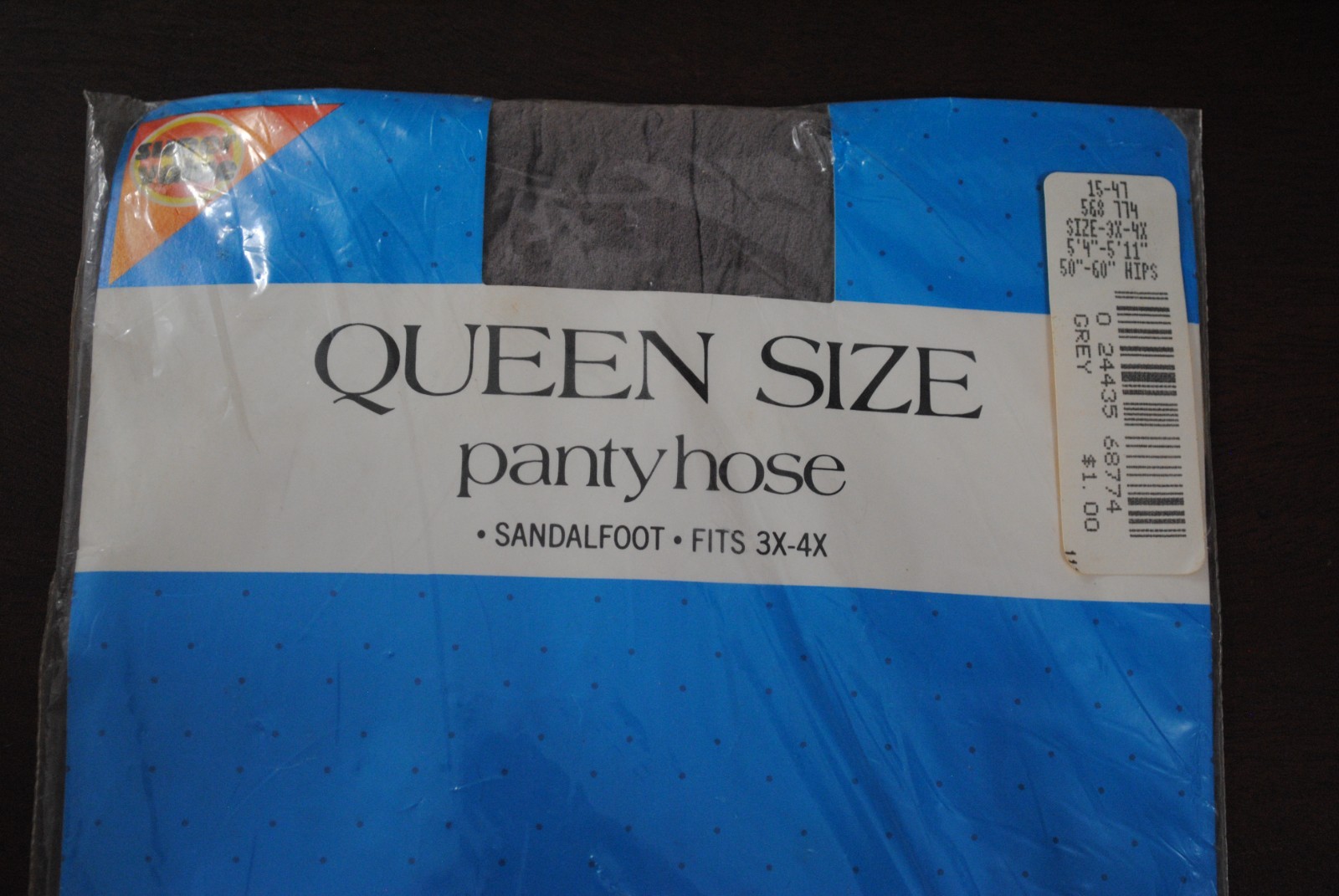 Vintage Super Value Queen Size Gray Plus Size Pany Hose Sandalfoot 3X 4X Sealed
