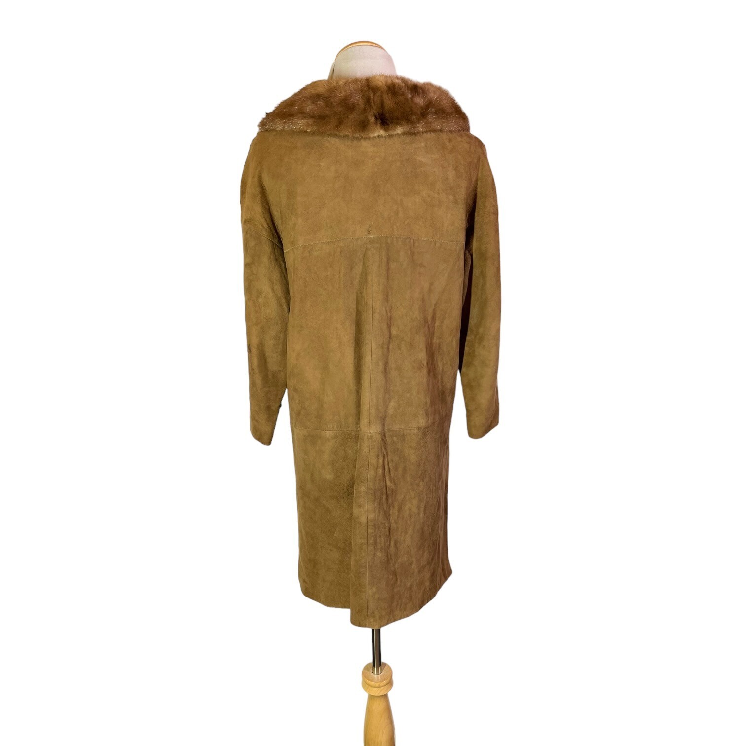 Vintage 60s Jacqueline’s Feminine Apparel Memphis Nubuck Leather Coat Fur Collar