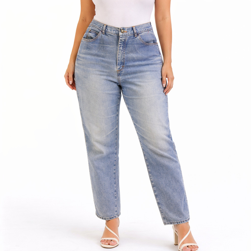 80s Vintage Gitano Jeans Womens Light Wash High Waist Straight Leg L 14 16 Denim