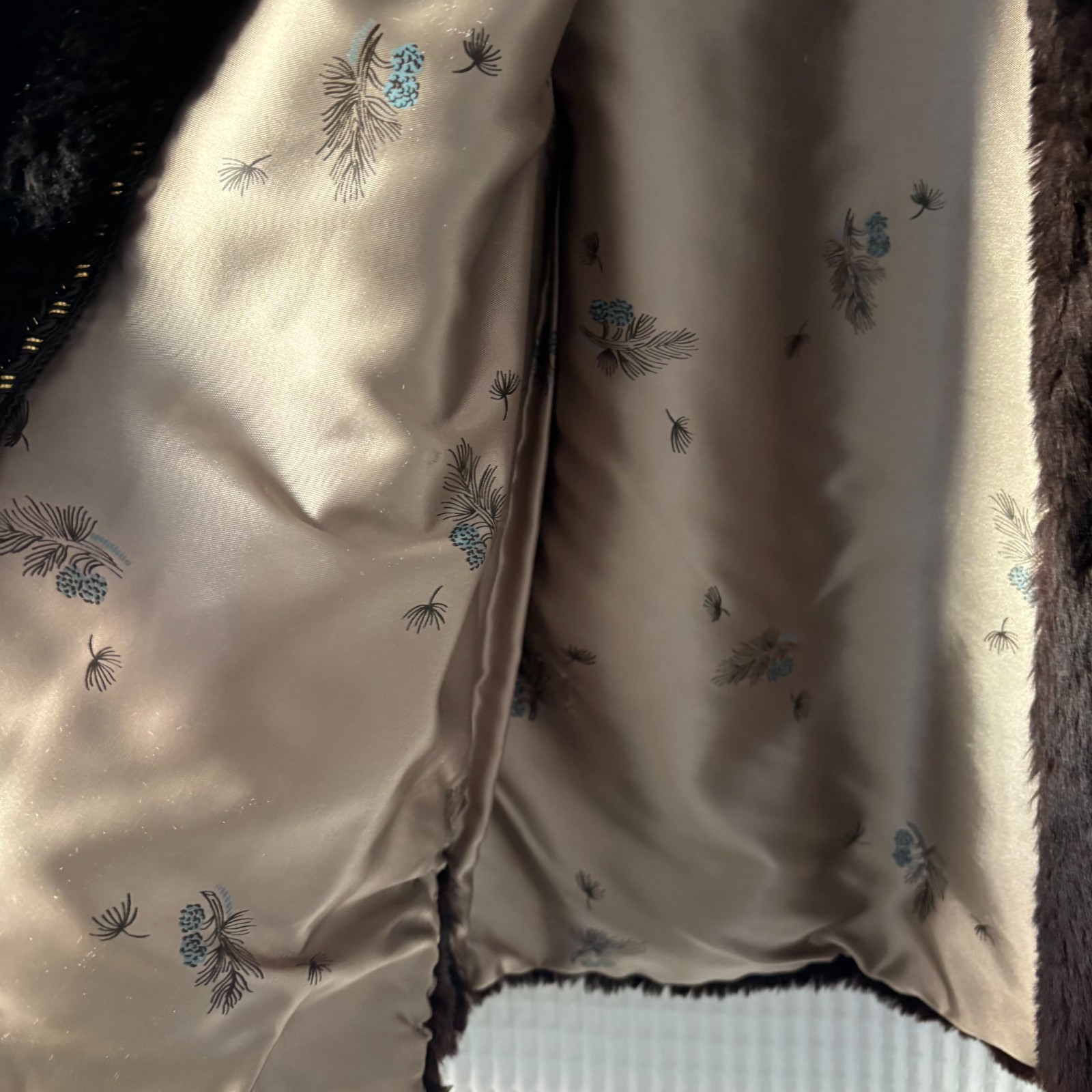 Vintage retro chocolate brown mouton fur jacket contemporary small/medium [READ]