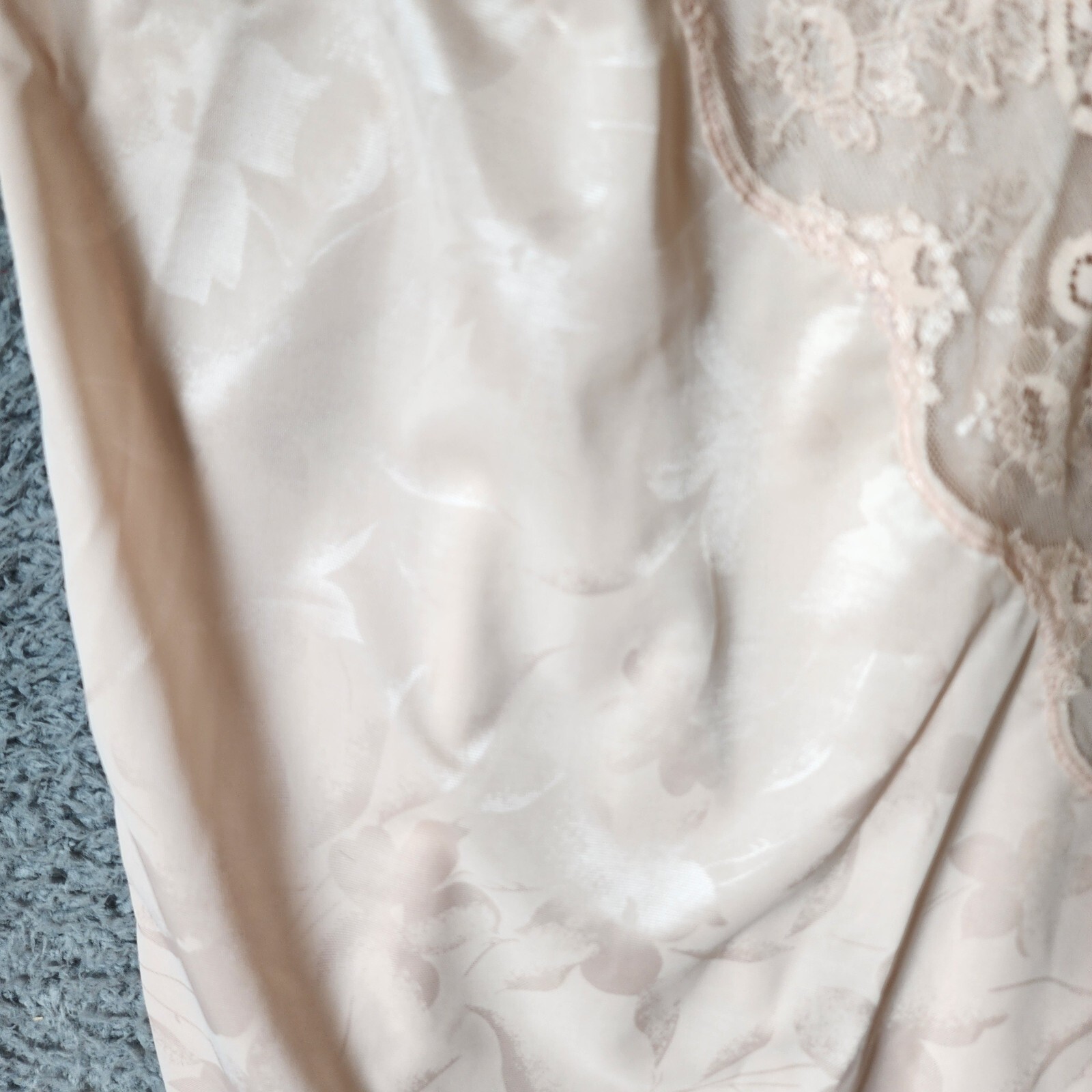 JC Penney Intimate Thoughts Adonna Camisole Top Satin/Lace Pink Floral 6490 Sz L