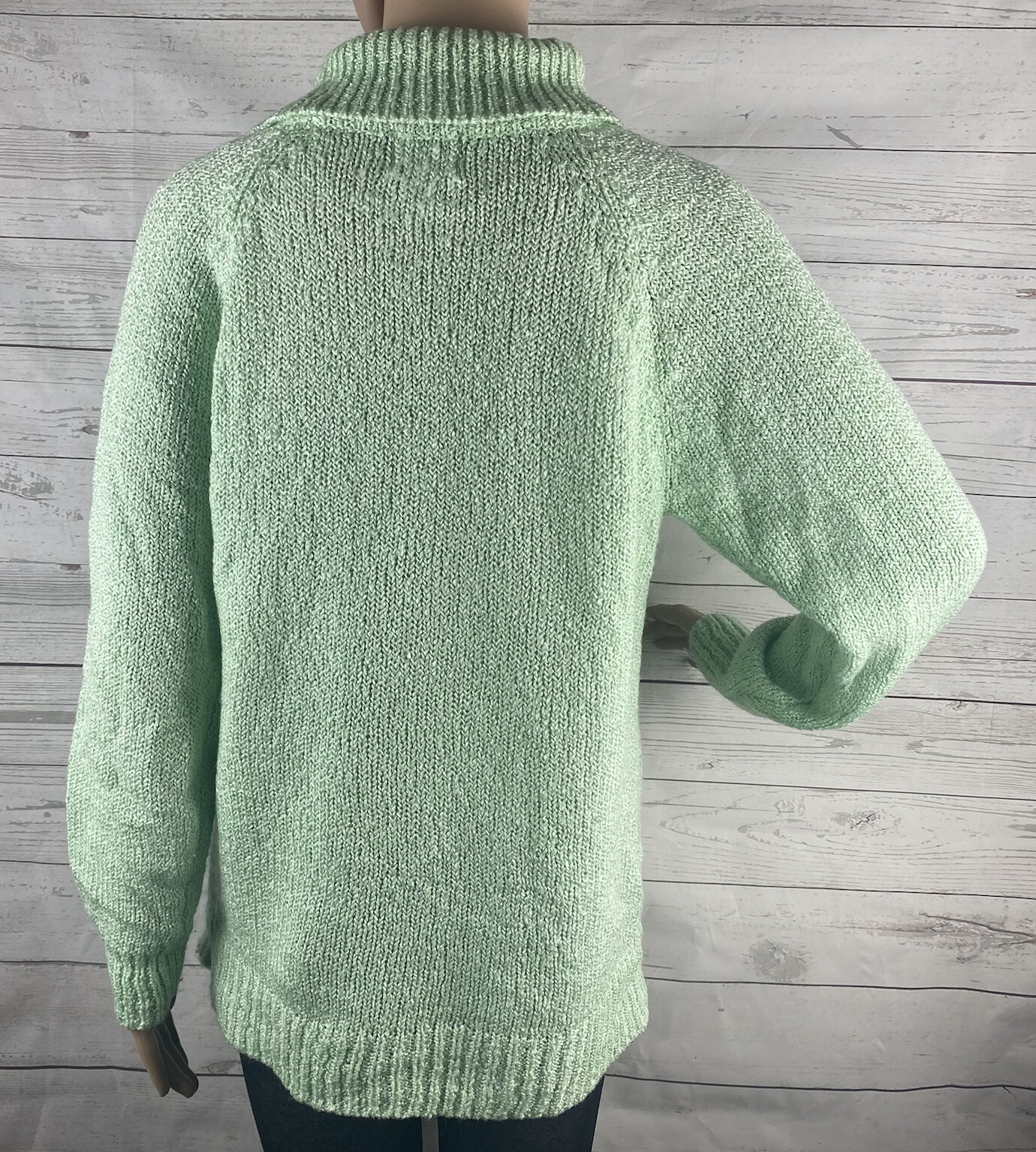 Vintage Hasting Smith Sweater Medium Soft Girl Aesthetic Mint Green Cable Knit