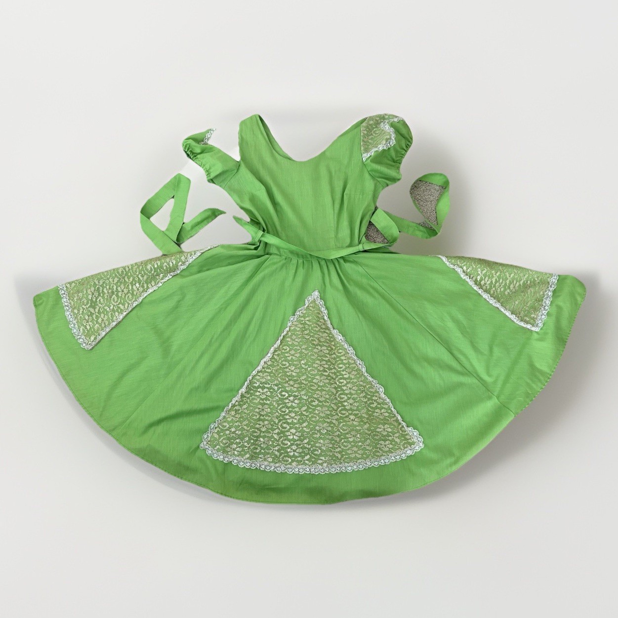 Vintage DeLoris Lime Green Square Dance Dress Full Circle Rockabilly