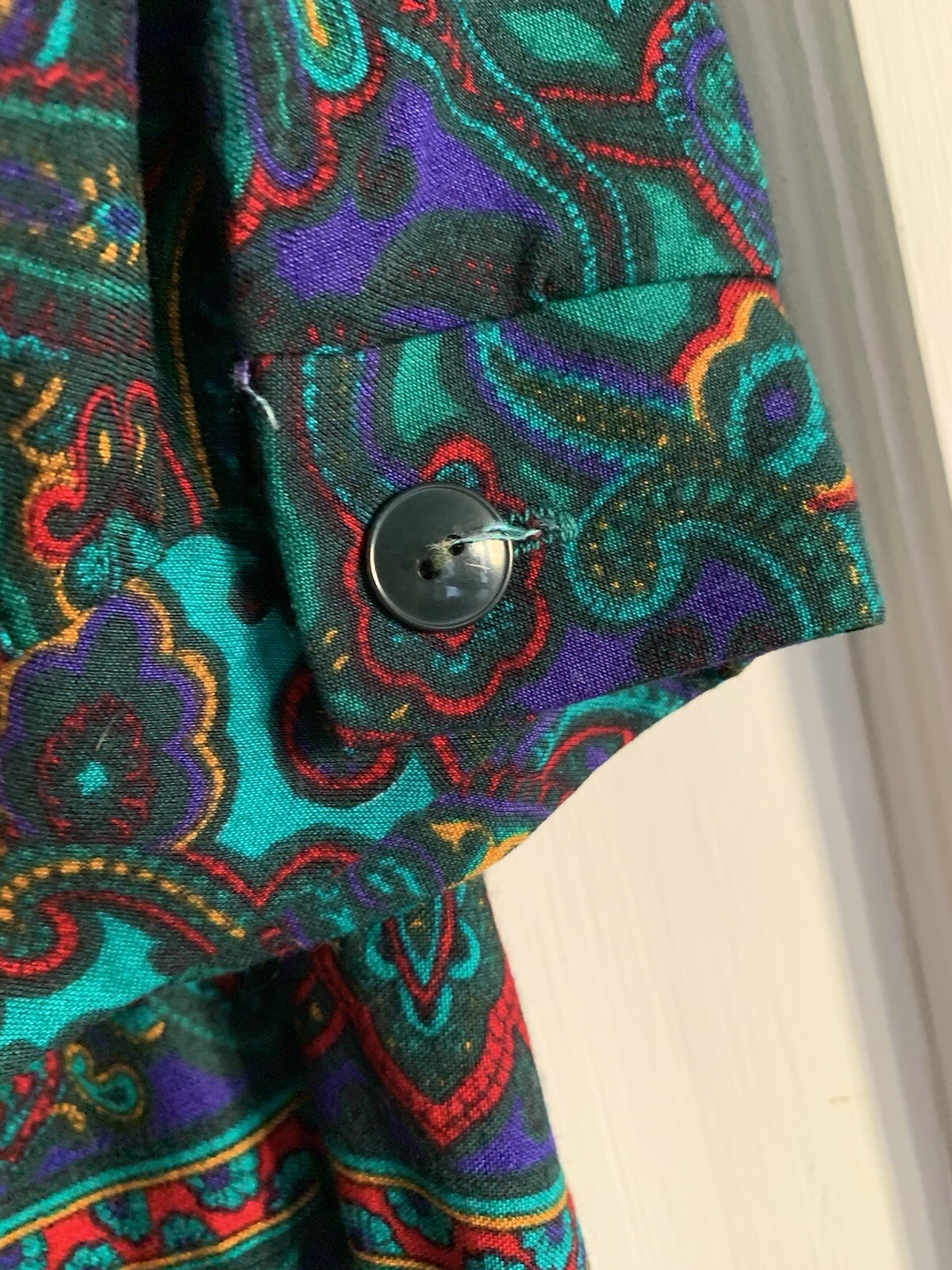 VLP Petites Sheath Blouson Dress Women’s 14 Paisley Union Made Vintage 80s