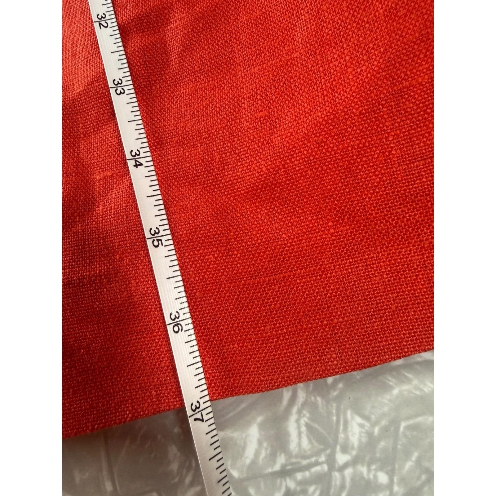 Oberon New York Vintage Red Linen Button Front Shift Dress Mandarin Collar 8