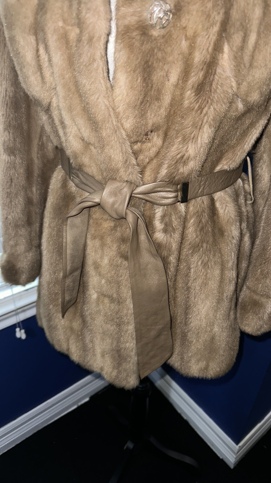 Vintage 1960s Grandella Sportowne Women’s Brown Faux Fur Coat Size S
