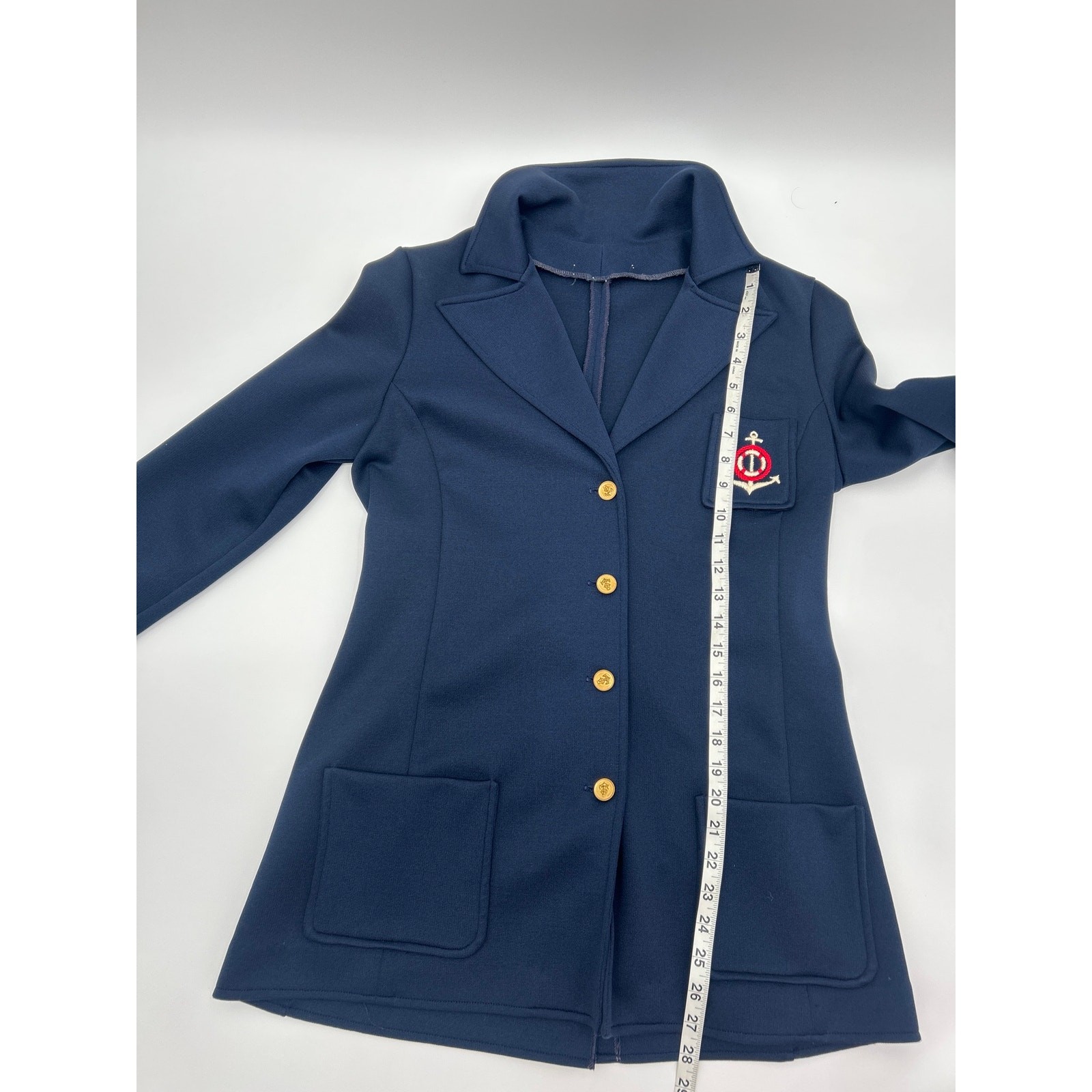 Classic Vintage Navy Tailored Blazer Leisure Jacket Nautical Preppy Size S/M?