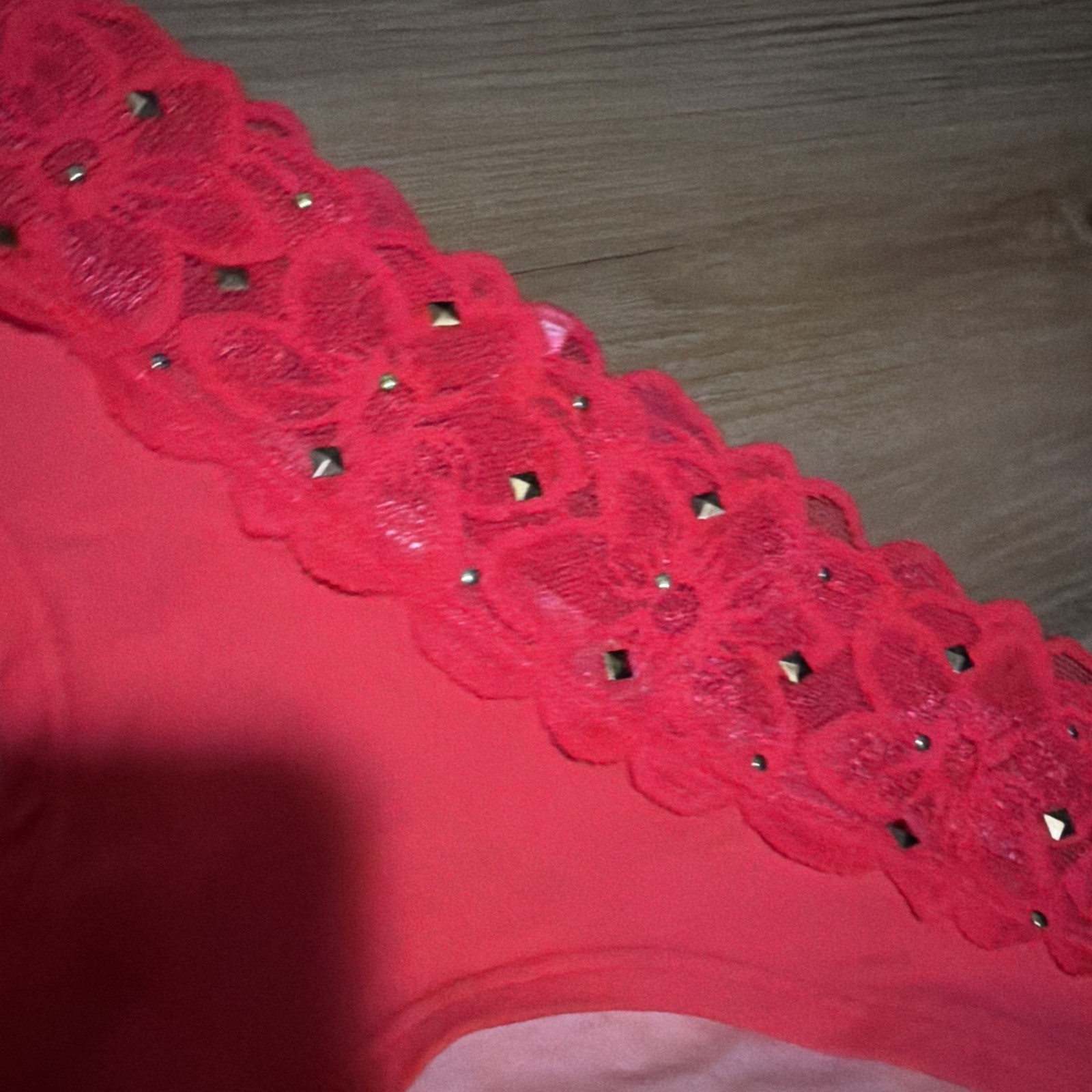 Vintage PINK Victoria’s Secret Panties Extra Low Rise Hipster 2014 Lace Bling S