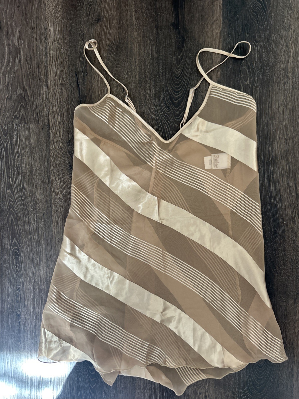 Vintage Shirley of Hollywood Lingerie Nightie Mini Slip Dress Festival Gold S*XY