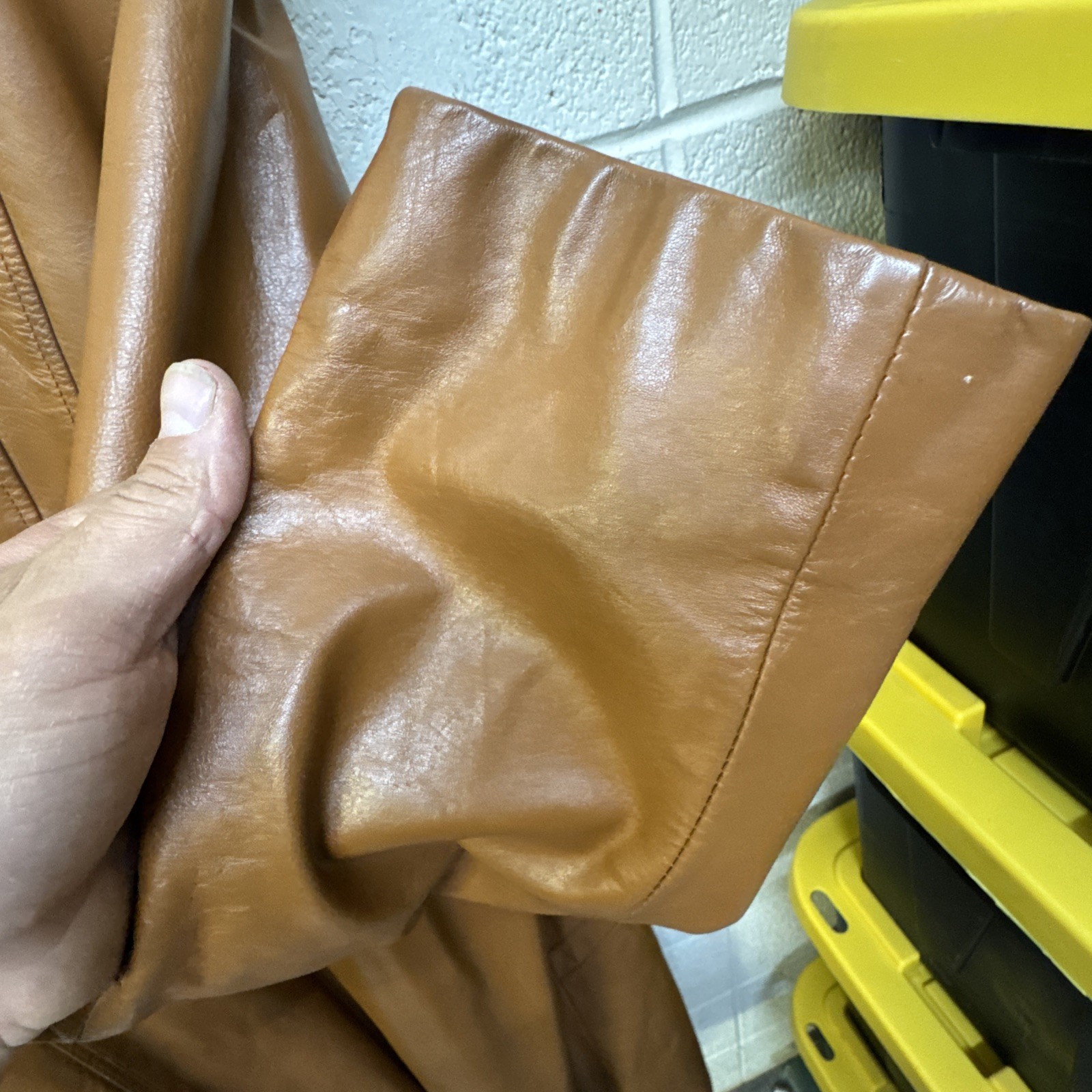 Vintage 70s The Tannery Women’s Leather Trench Coat Brown, Not Sure On Size.nice