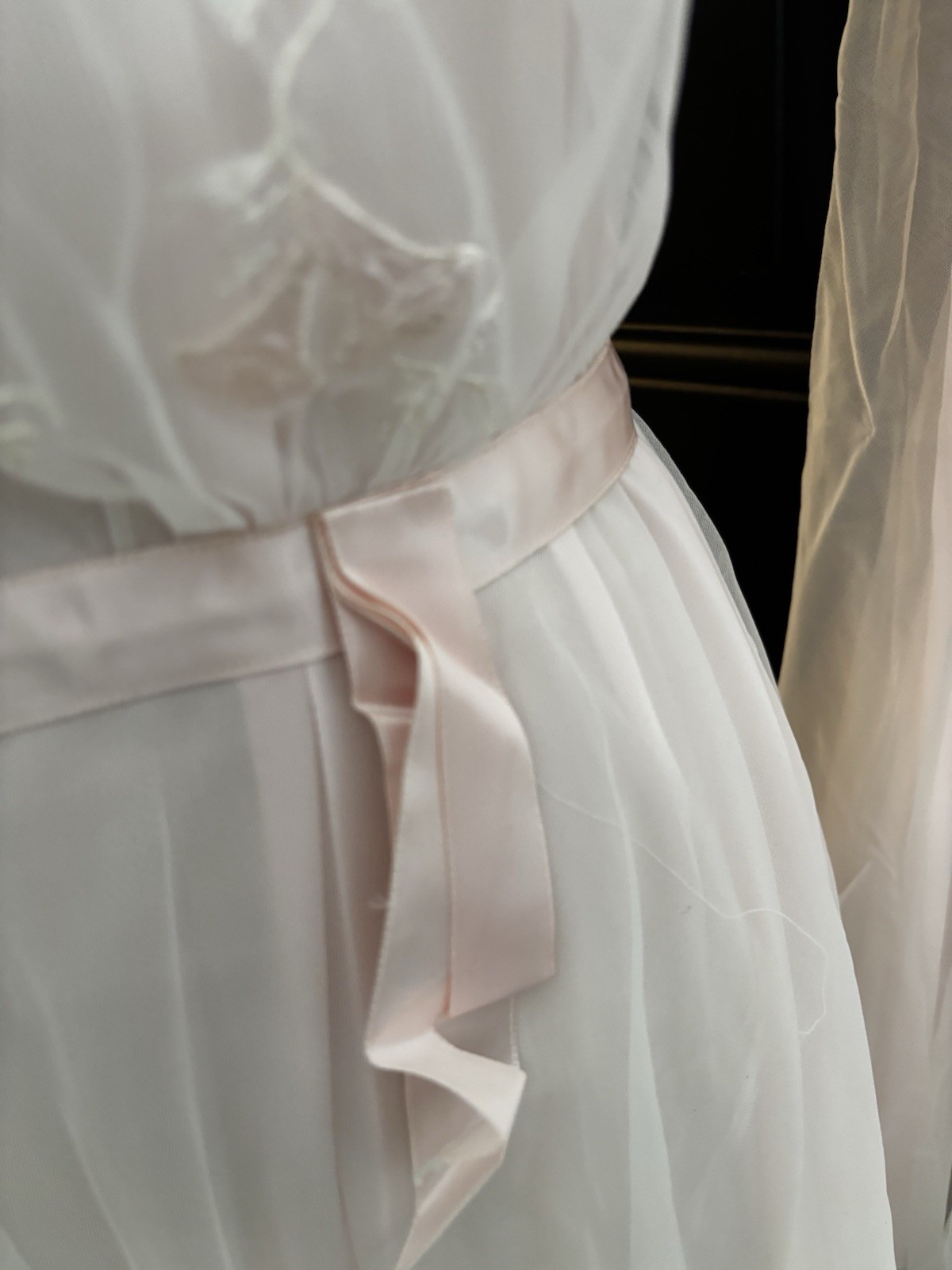LAROS VTG WEDDING BELL PINK NIGHTGOWN, ROBE PEIGNOIR NEGLIGENCE Size S
