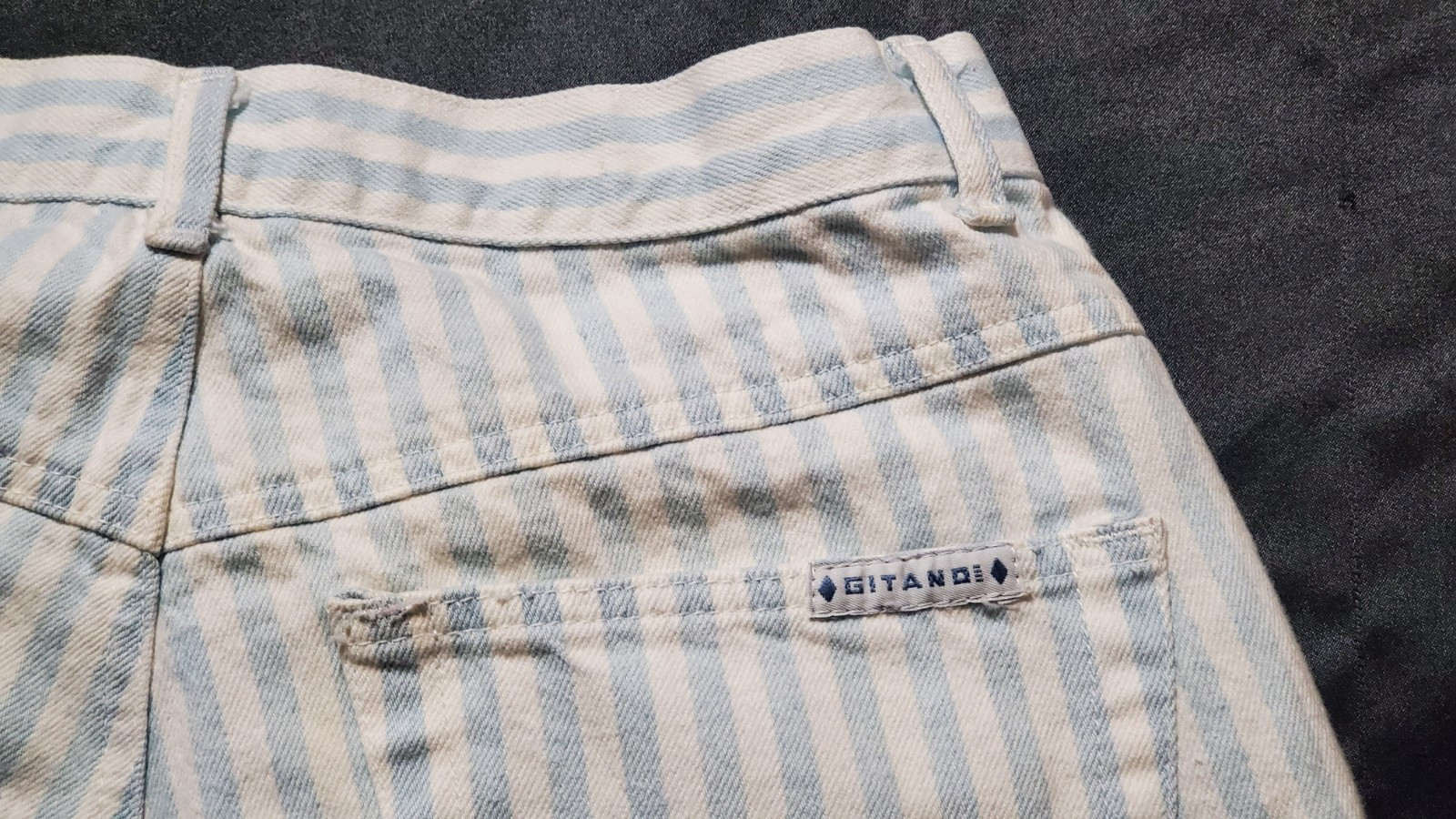 Vtg PS Gitano Blue White Striped Jeans 80s 90’s Proportionately Sized 12 Short