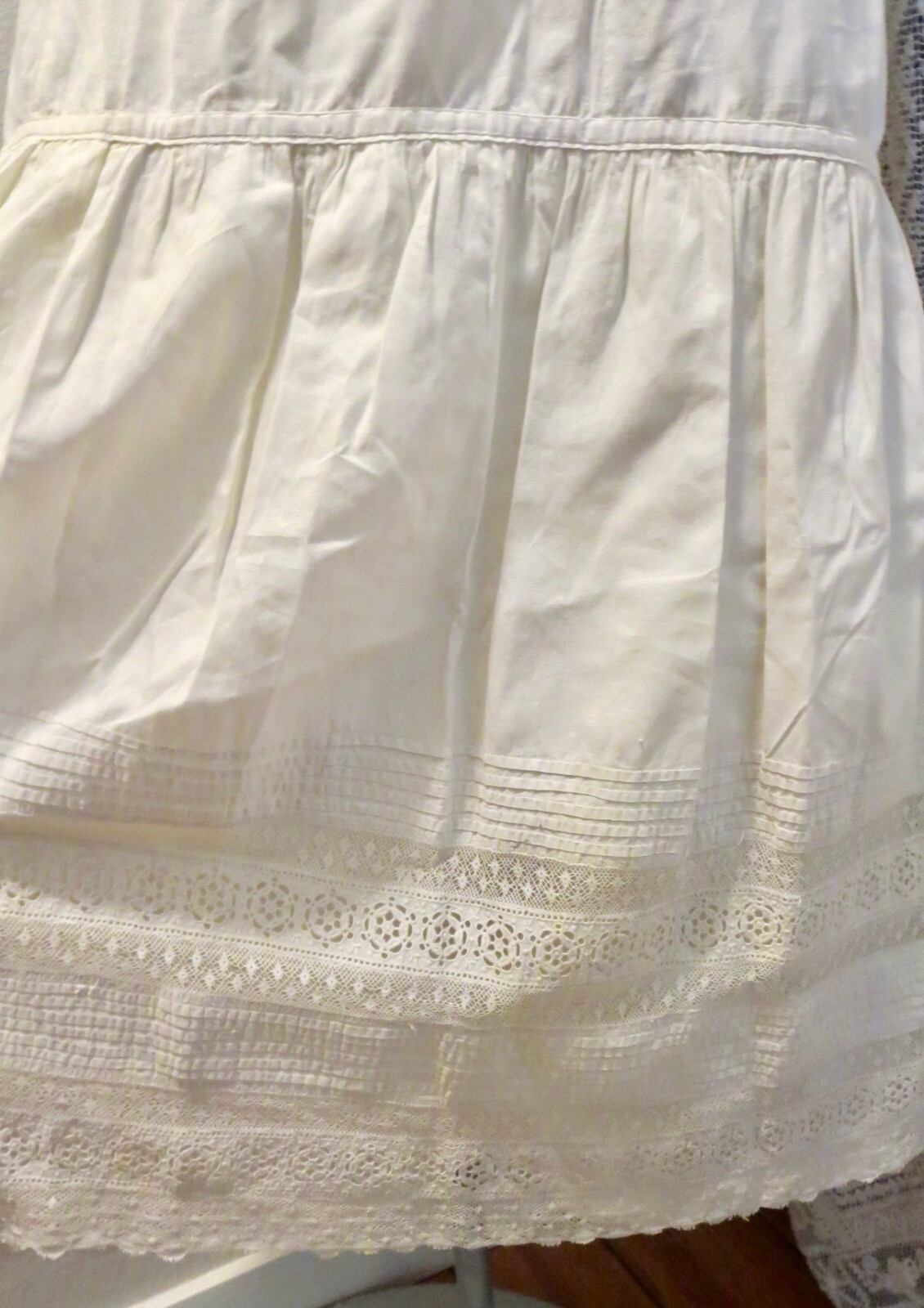 Antique 1900s Gibson Girl Shapely Fitted Full Slip With Lace Petticoat 34 Bust