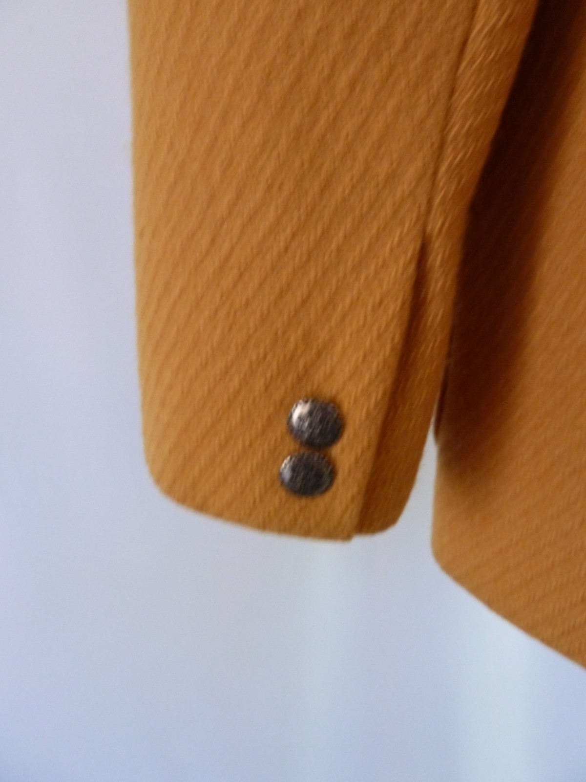 Vintage Evan Picone 100% Wool Union Mustard Yellow Princess Seam Coat 12 USA