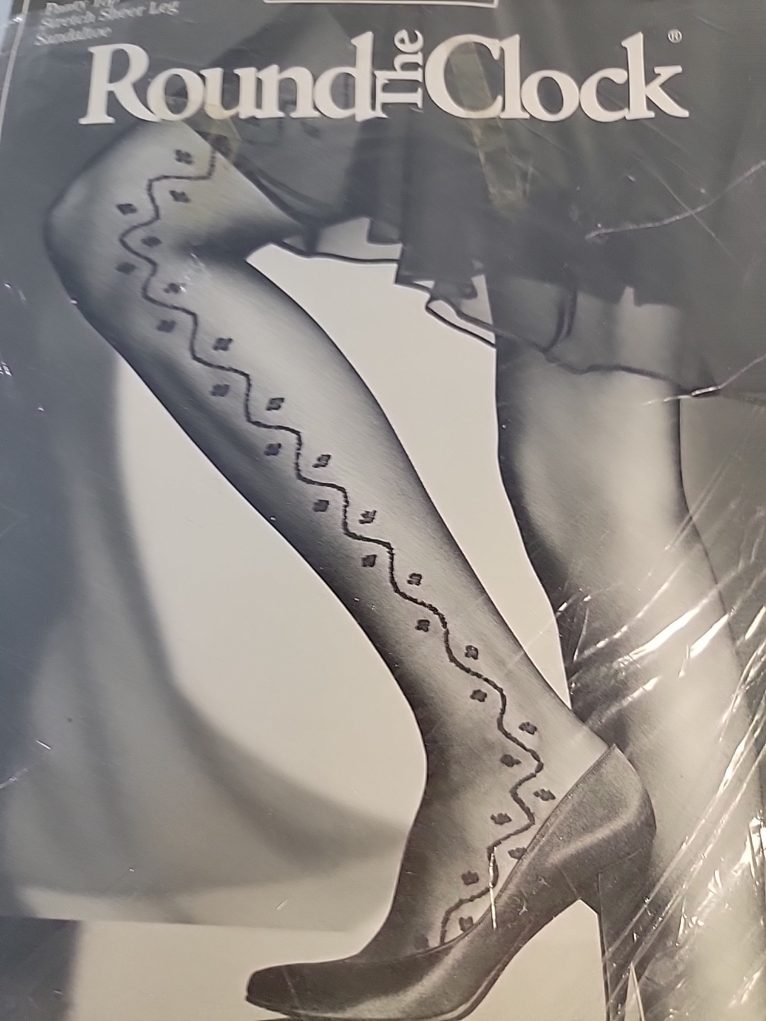 Vtg Nylons Round The Clock Blossom Decorative Seam Size A B