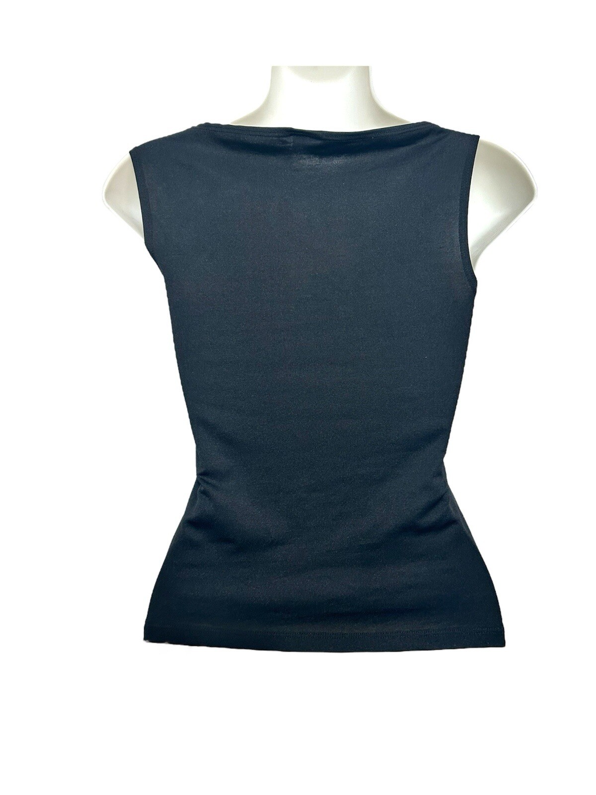 Vintage Y2K 90s Formula X Silver Studded Offset VNeck Black Top Small