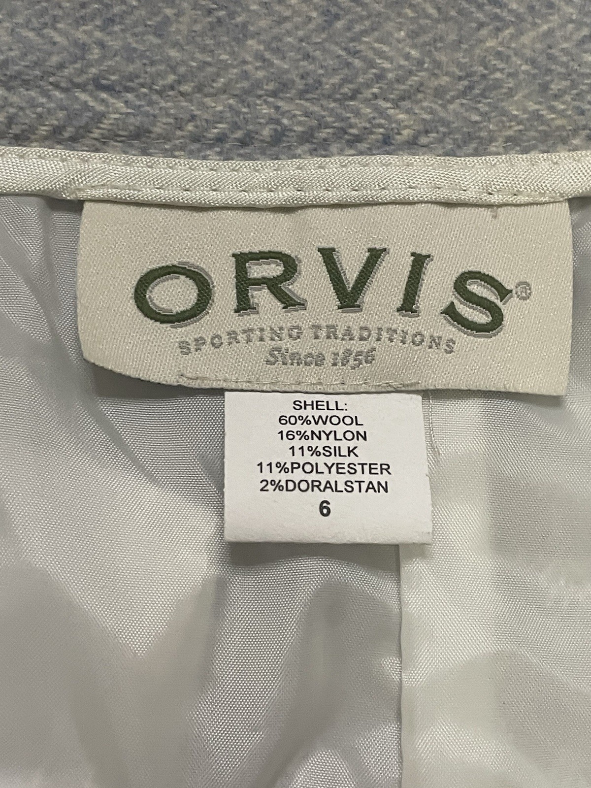 Vintage Orvis Y2k 90’s Skirt Tweed Wool Silk Size 6 Blue Classic Academic Work