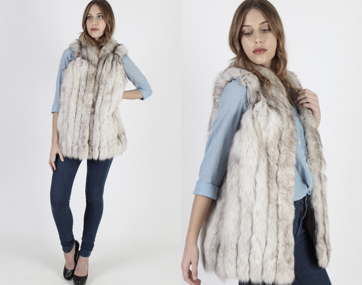 Vintage 80s Saga Fox Fur Vest
