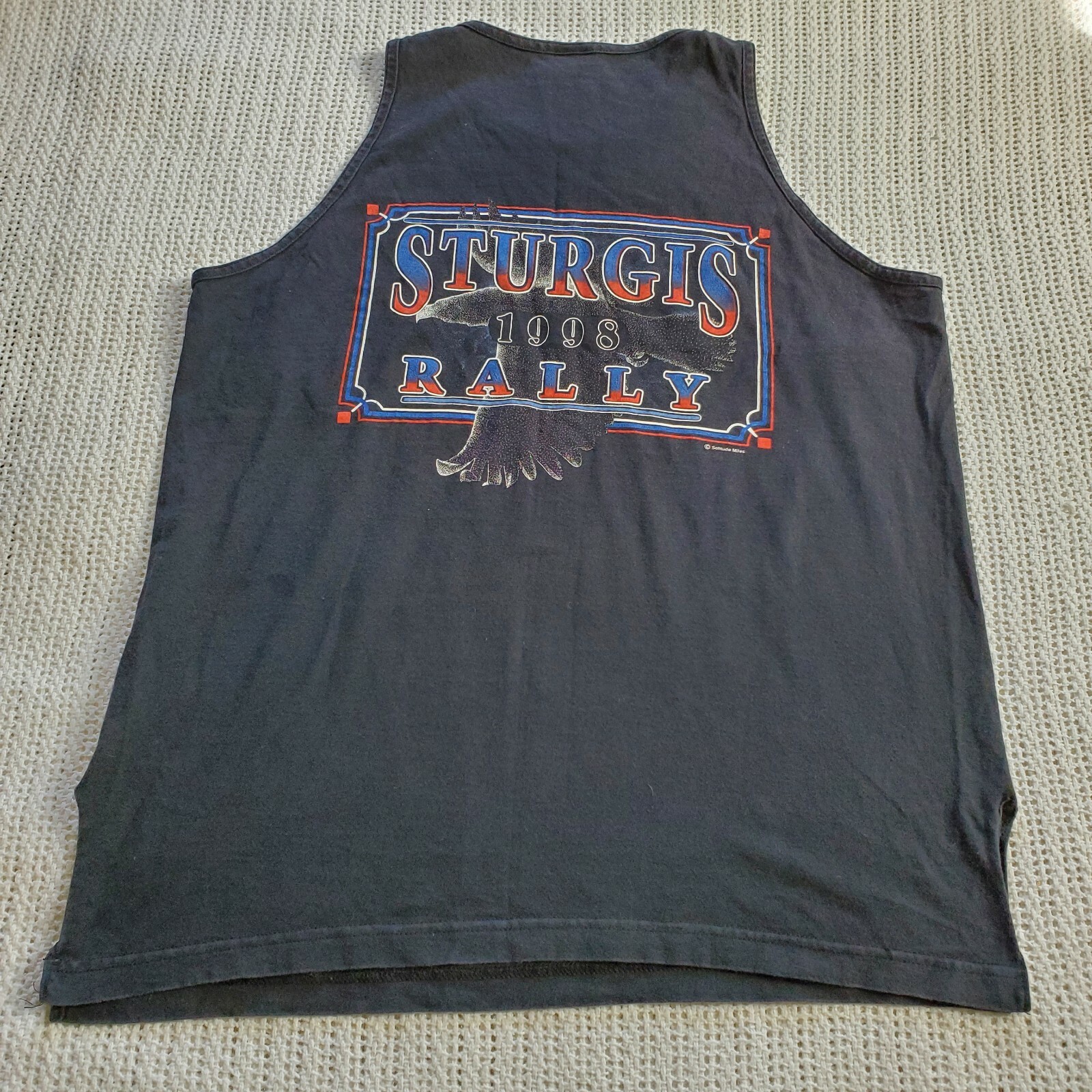 VTG 90s 1998 Sturgis Black Hills Rally Eagle Motorcycle Tank Top Shirt Large