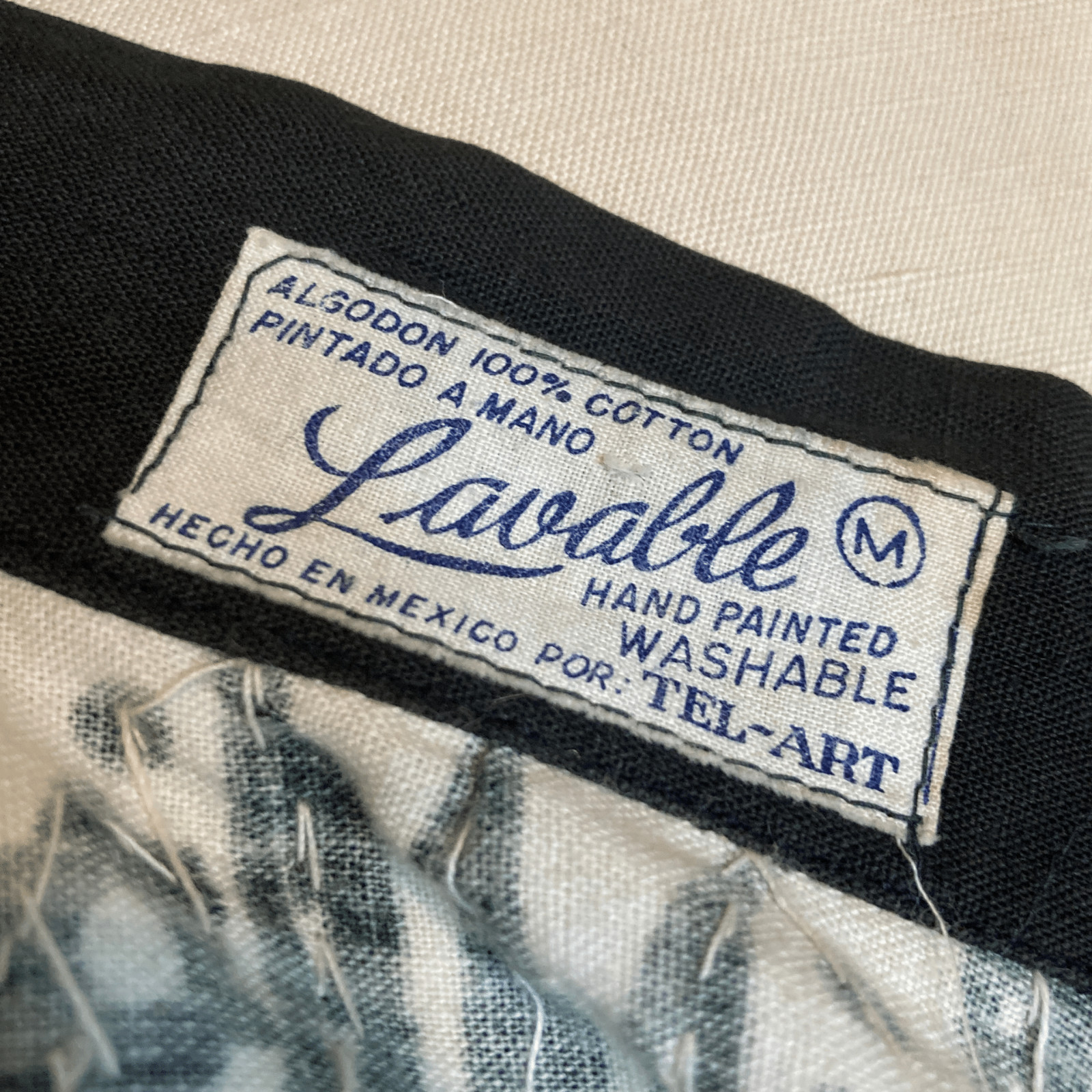 Vintage 1950s Black & Off White Floral Sequin Circle Mexican Skirt | 1950s Skirt
