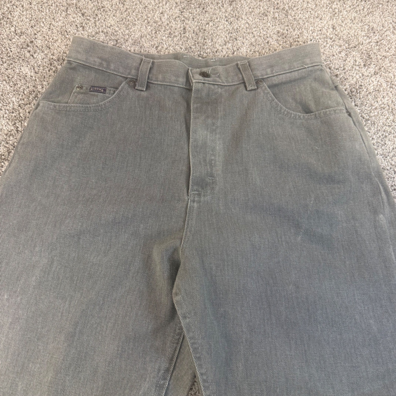 Vintage Lee Riders Gray High Waisted Mom Jeans Tapered Leg Made in USA 30